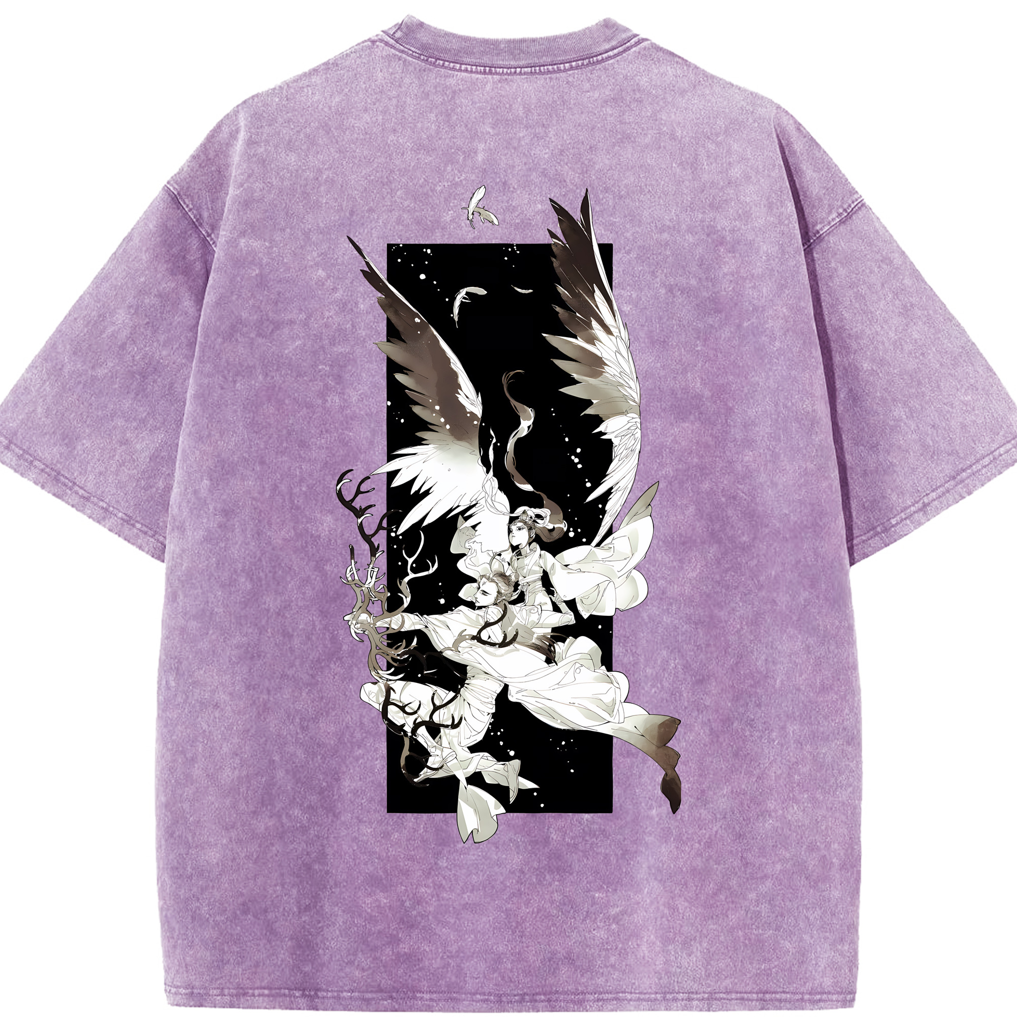 （画像用） Ne Zha 2 ナタ 魔童の大暴れ 綿100% ヴィンテージ風 半袖Tシャツ（背面プリント）