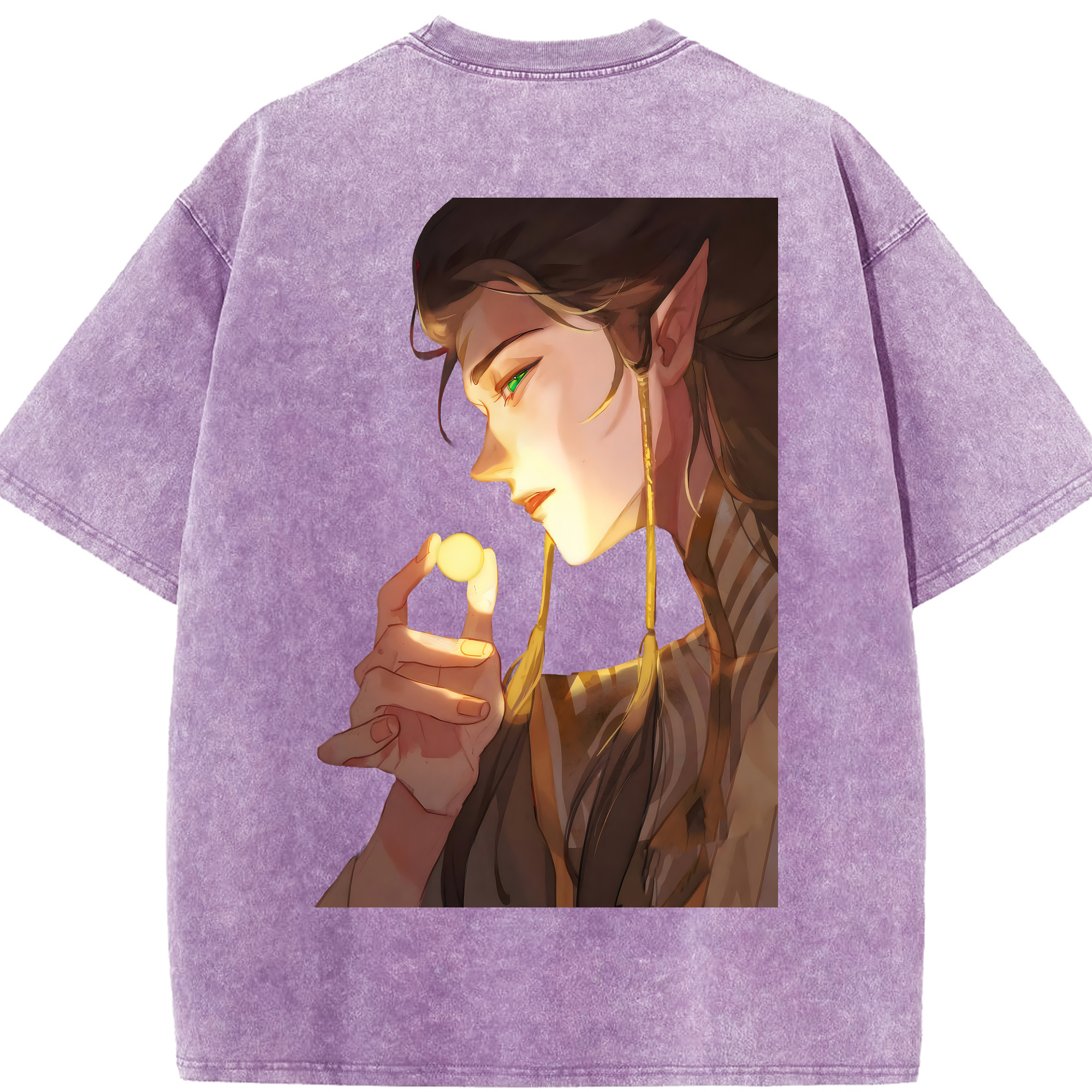 （画像用） Ne Zha 2 ナタ 魔童の大暴れ 綿100% ヴィンテージ風 半袖Tシャツ（背面プリント）