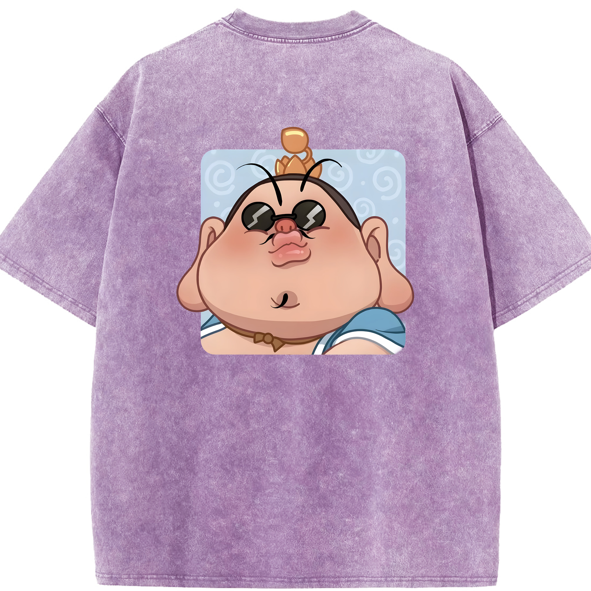 （画像用） Ne Zha 2 ナタ 魔童の大暴れ 綿100% ヴィンテージ風 半袖Tシャツ（背面プリント）