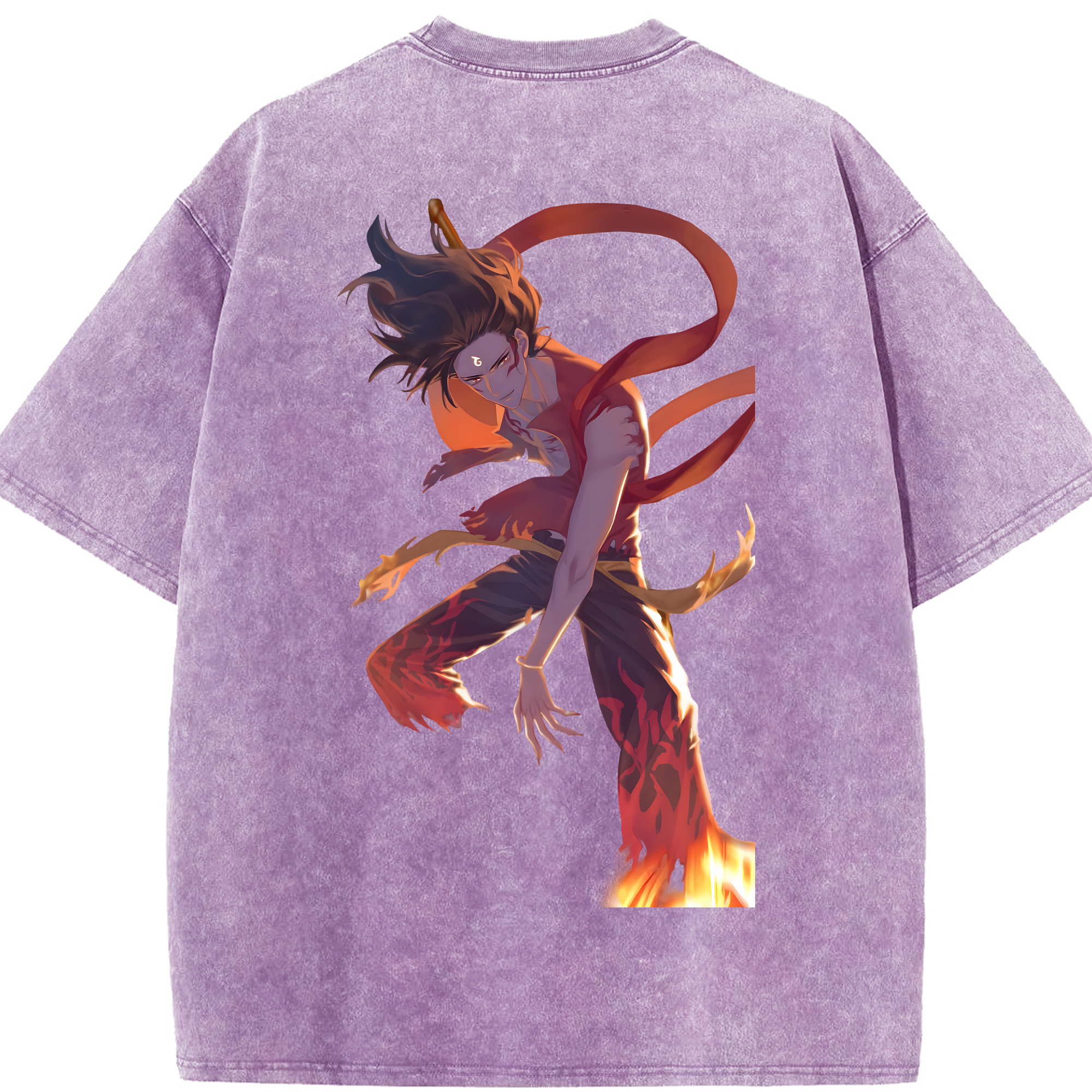 （画像用） Ne Zha 2 ナタ 魔童の大暴れ 綿100% ヴィンテージ風 半袖Tシャツ（背面プリント）