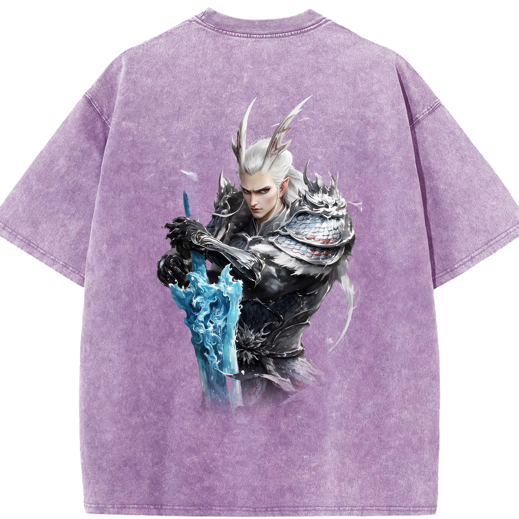 （画像用） Ne Zha 2 ナタ 魔童の大暴れ 綿100% ヴィンテージ風 半袖Tシャツ（背面プリント）