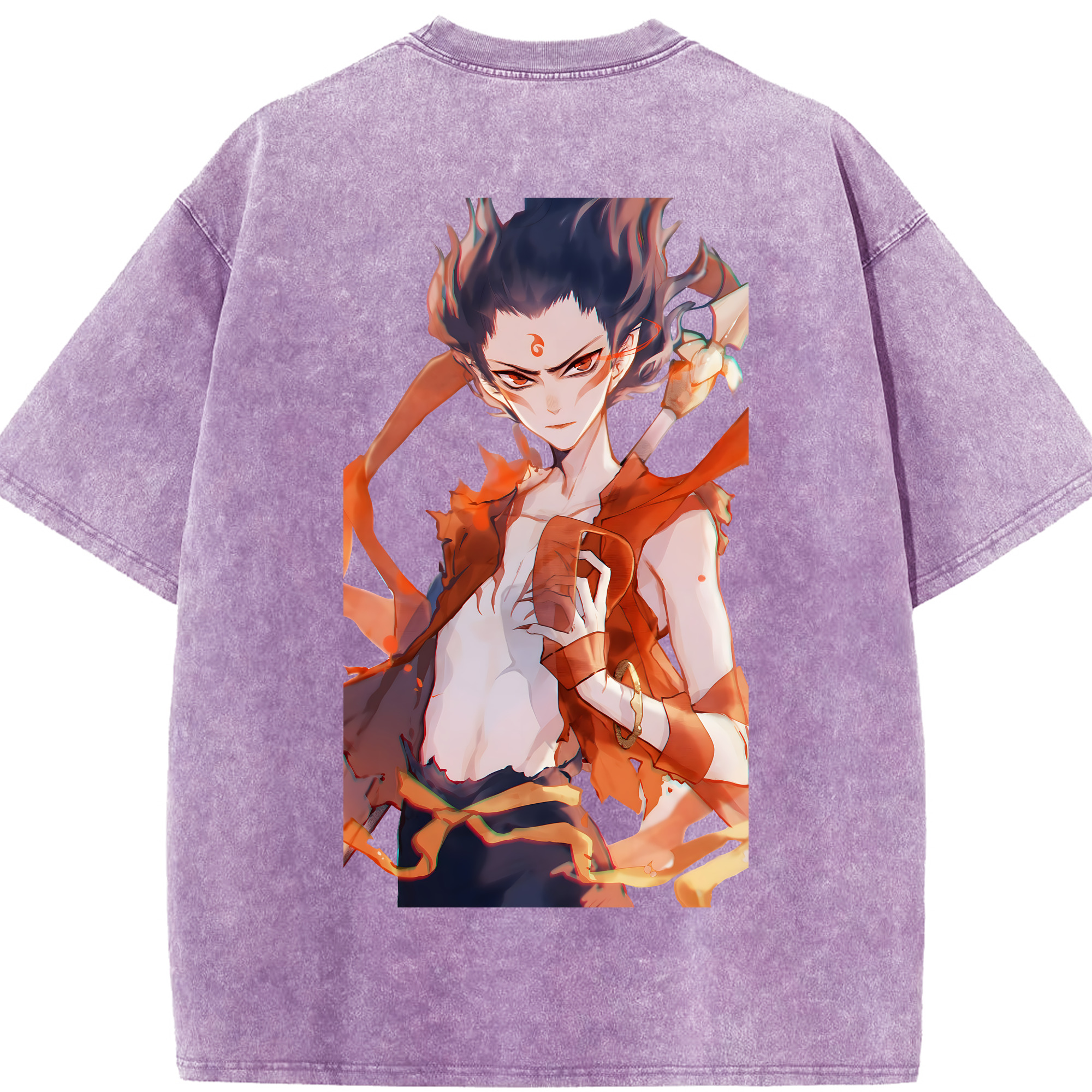 （画像用） Ne Zha 2 ナタ 魔童の大暴れ 綿100% ヴィンテージ風 半袖Tシャツ（背面プリント）