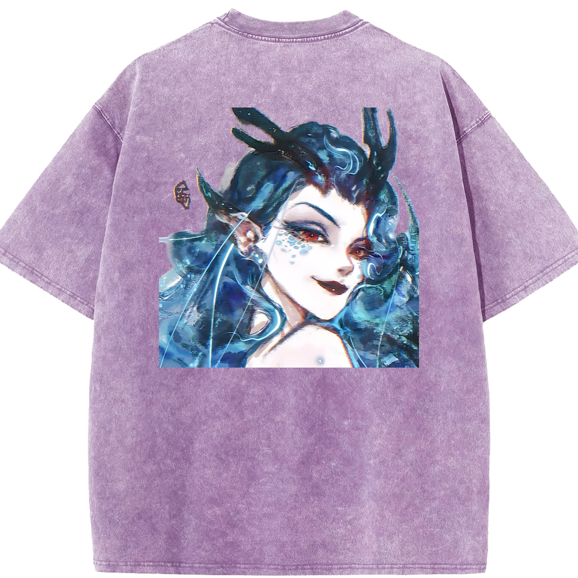 （画像用） Ne Zha 2 ナタ 魔童の大暴れ 綿100% ヴィンテージ風 半袖Tシャツ（背面プリント）