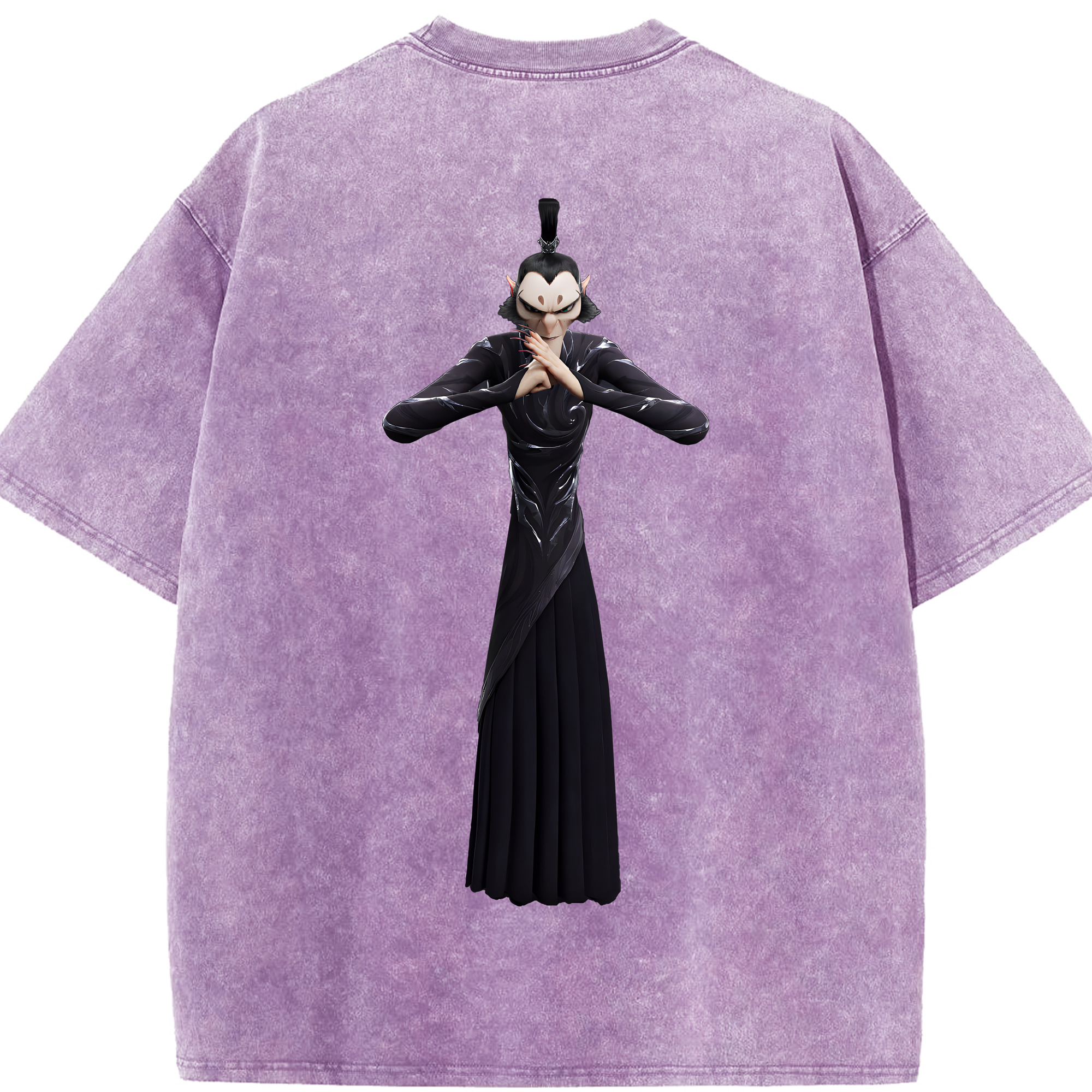 （画像用） Ne Zha 2 ナタ 魔童の大暴れ 綿100% ヴィンテージ風 半袖Tシャツ（背面プリント）