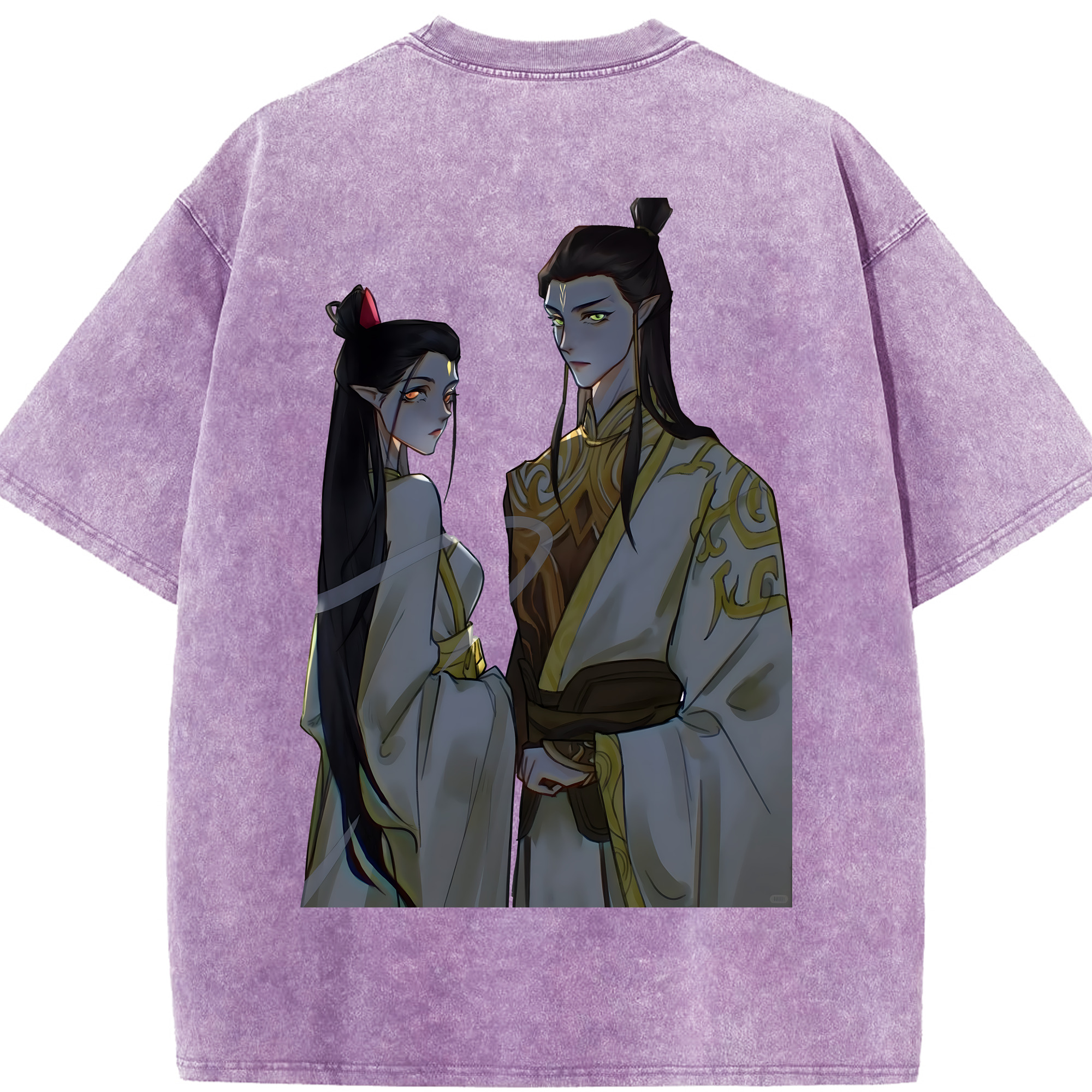 （画像用） Ne Zha 2 ナタ 魔童の大暴れ 綿100% ヴィンテージ風 半袖Tシャツ（背面プリント）
