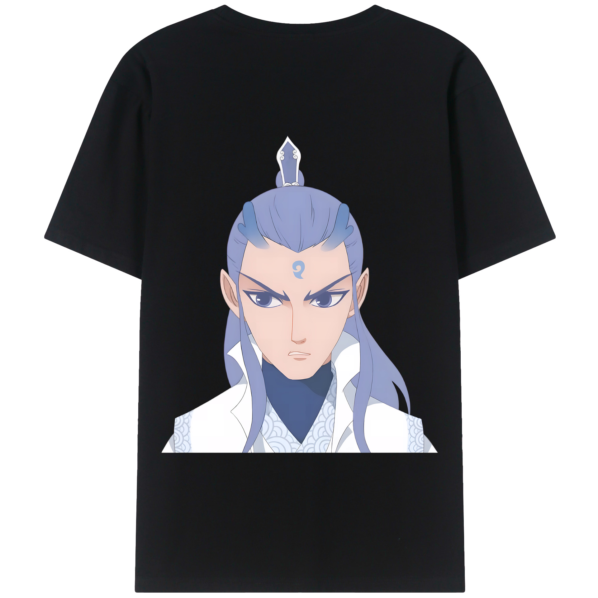 （画像用） Ne Zha 2 ナタ 魔童の大暴れ 綿100％ メンズ半袖Tシャツ（バックプリント） 通気性