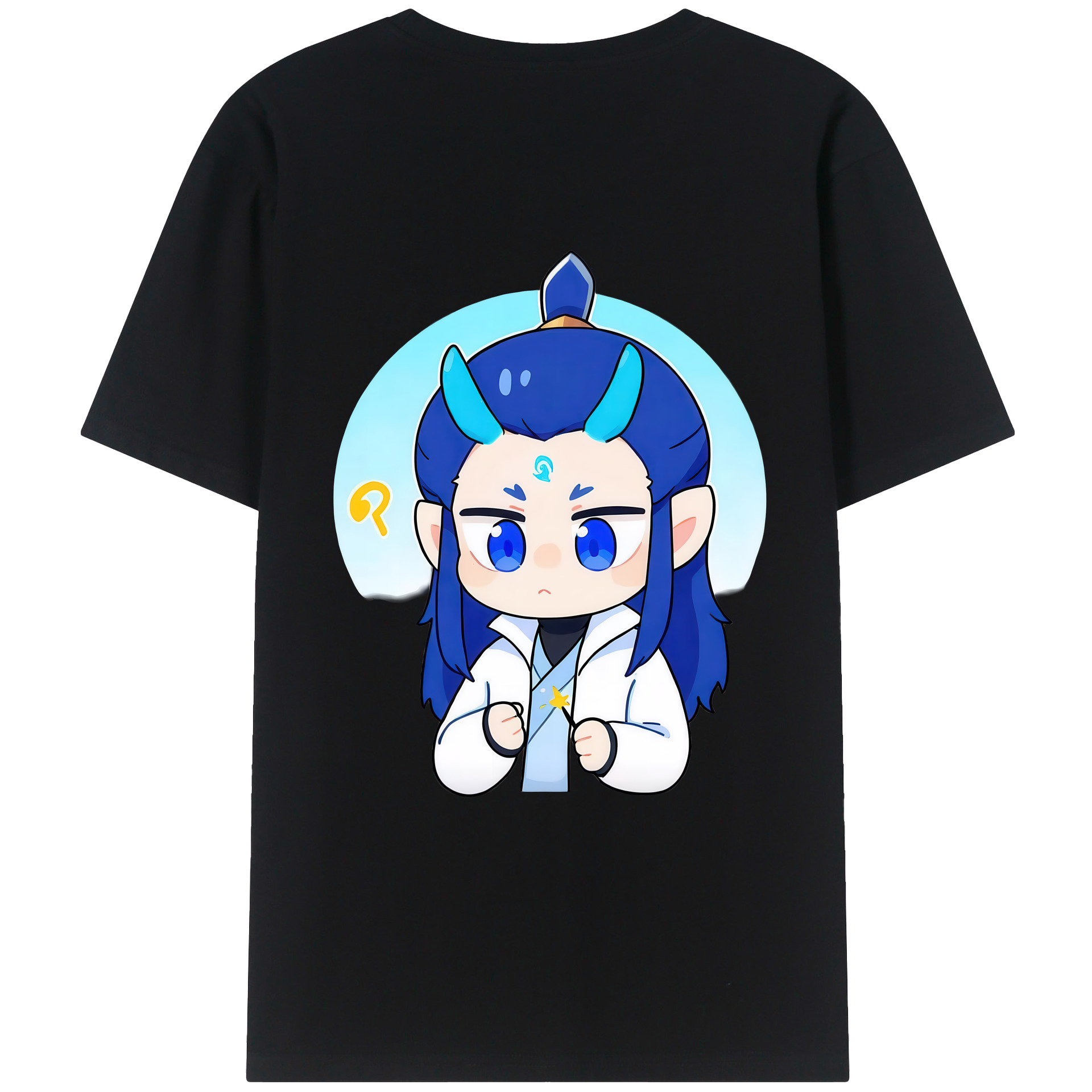 （画像用） Ne Zha 2 ナタ 魔童の大暴れ 綿100％ メンズ半袖Tシャツ（バックプリント） 通気性