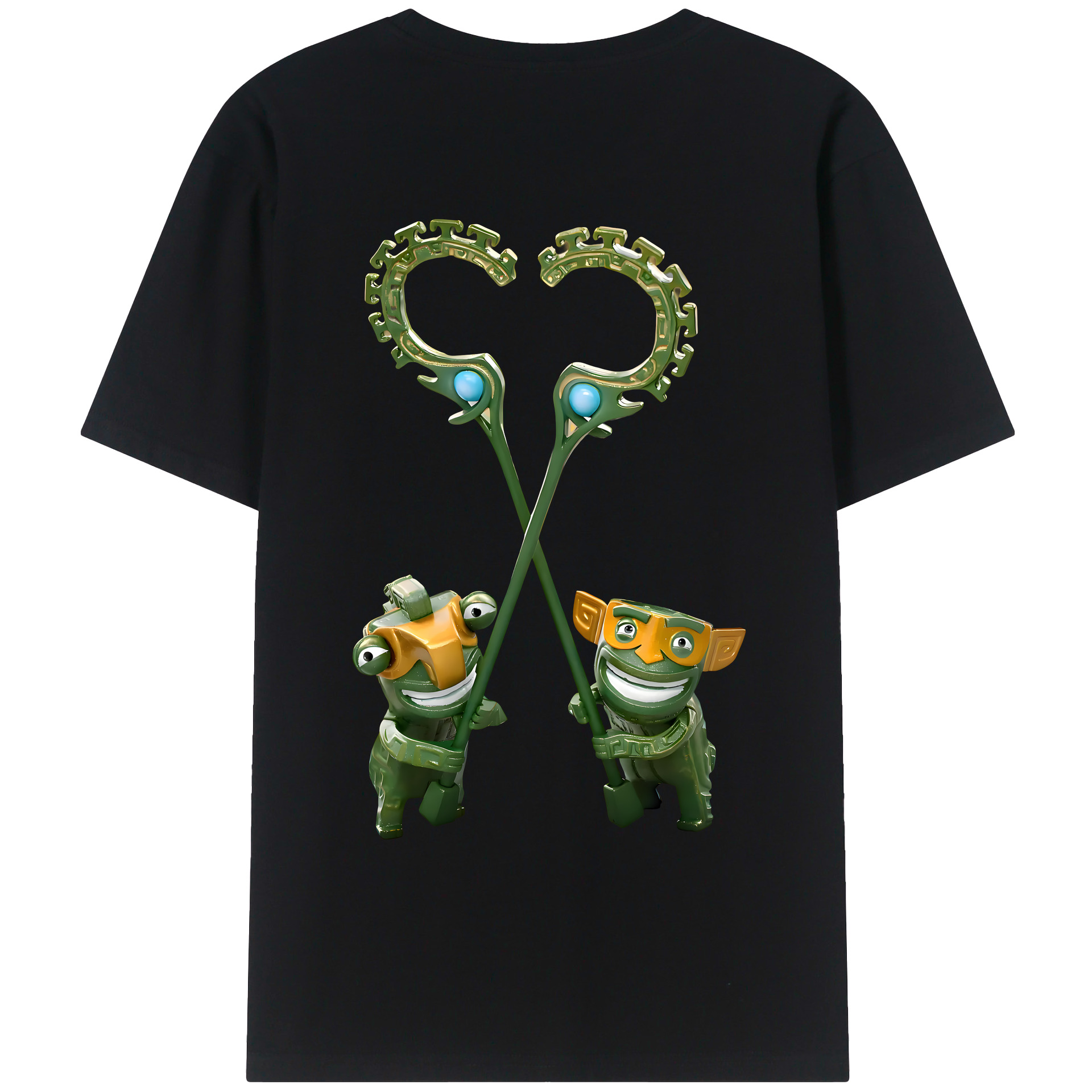 （画像用） Ne Zha 2 ナタ 魔童の大暴れ 綿100％ メンズ半袖Tシャツ（バックプリント） 通気性