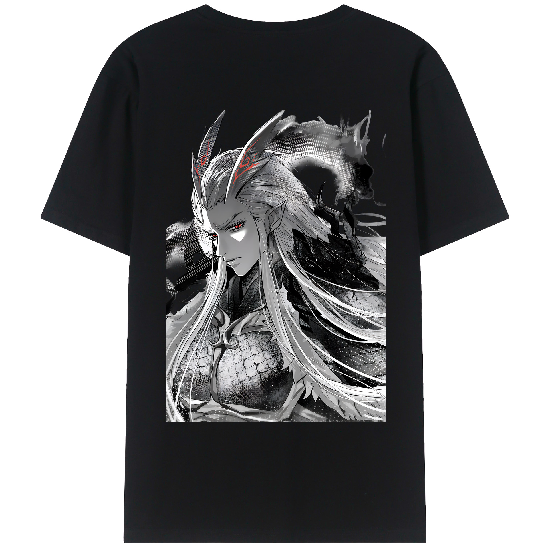 （画像用） Ne Zha 2 ナタ 魔童の大暴れ 綿100％ メンズ半袖Tシャツ（バックプリント） 通気性
