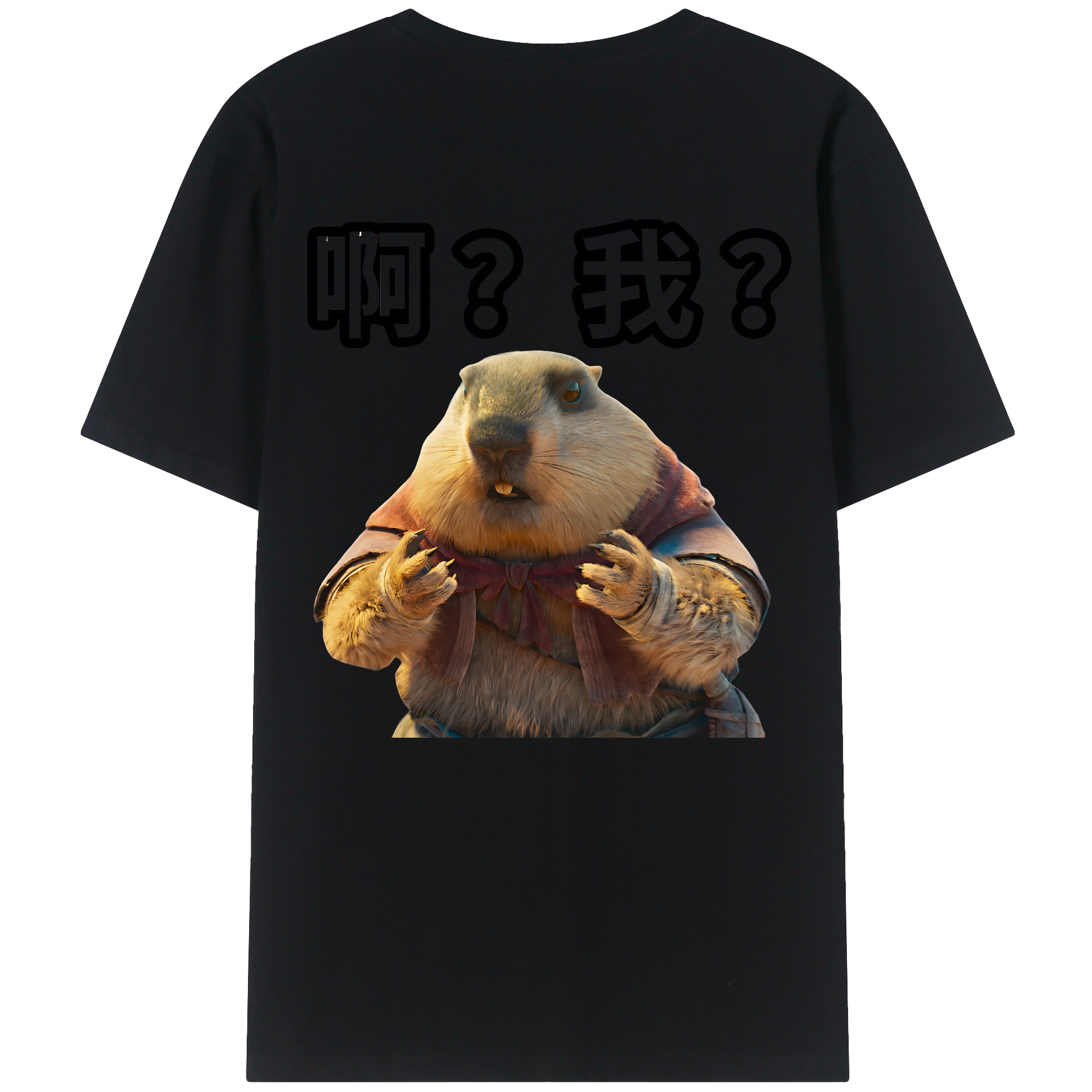 （画像用） Ne Zha 2 ナタ 魔童の大暴れ 綿100％ メンズ半袖Tシャツ（バックプリント） 通気性