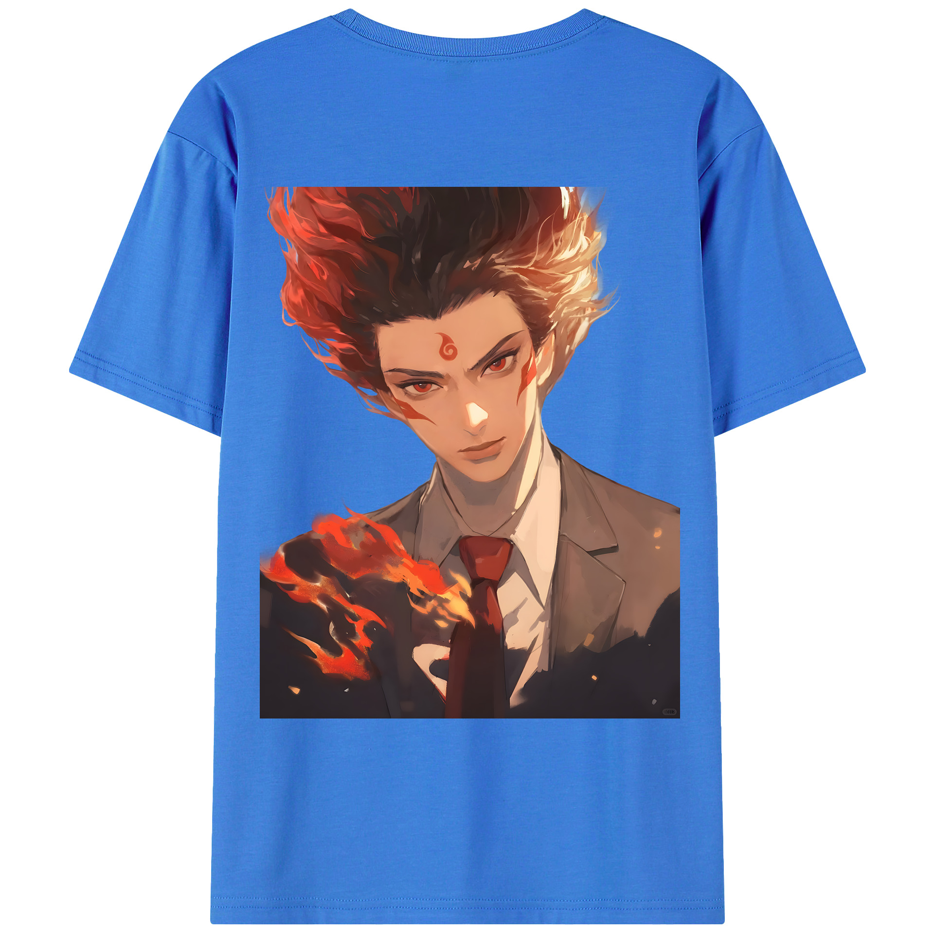 （画像用） Ne Zha 2 ナタ 魔童の大暴れ 綿100％ メンズ半袖Tシャツ（バックプリント） 通気性