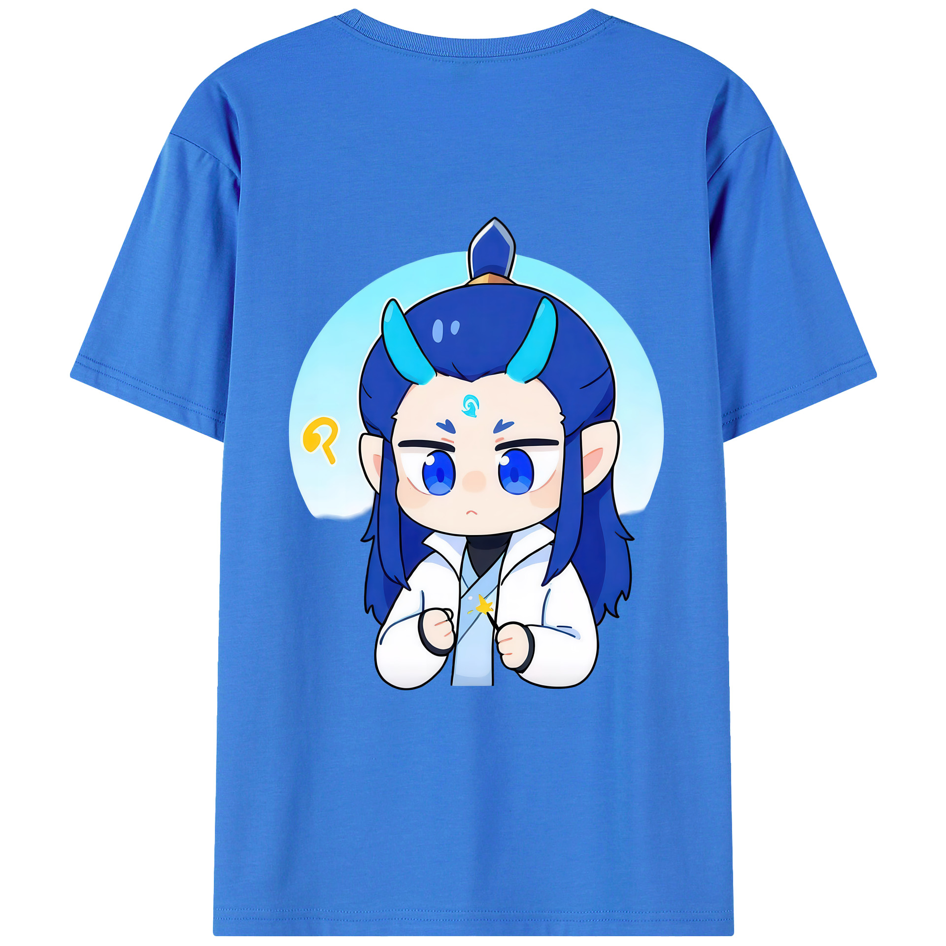 （画像用） Ne Zha 2 ナタ 魔童の大暴れ 綿100％ メンズ半袖Tシャツ（バックプリント） 通気性