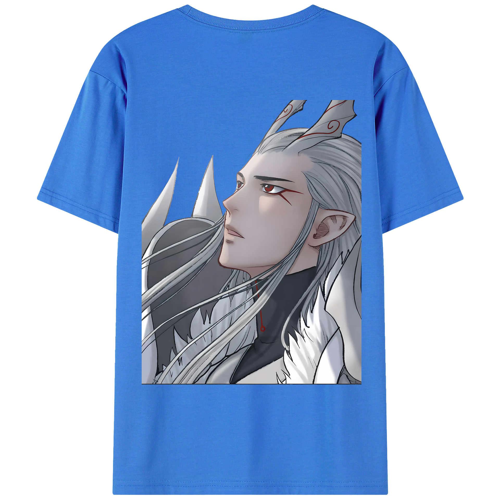 （画像用） Ne Zha 2 ナタ 魔童の大暴れ 綿100％ メンズ半袖Tシャツ（バックプリント） 通気性