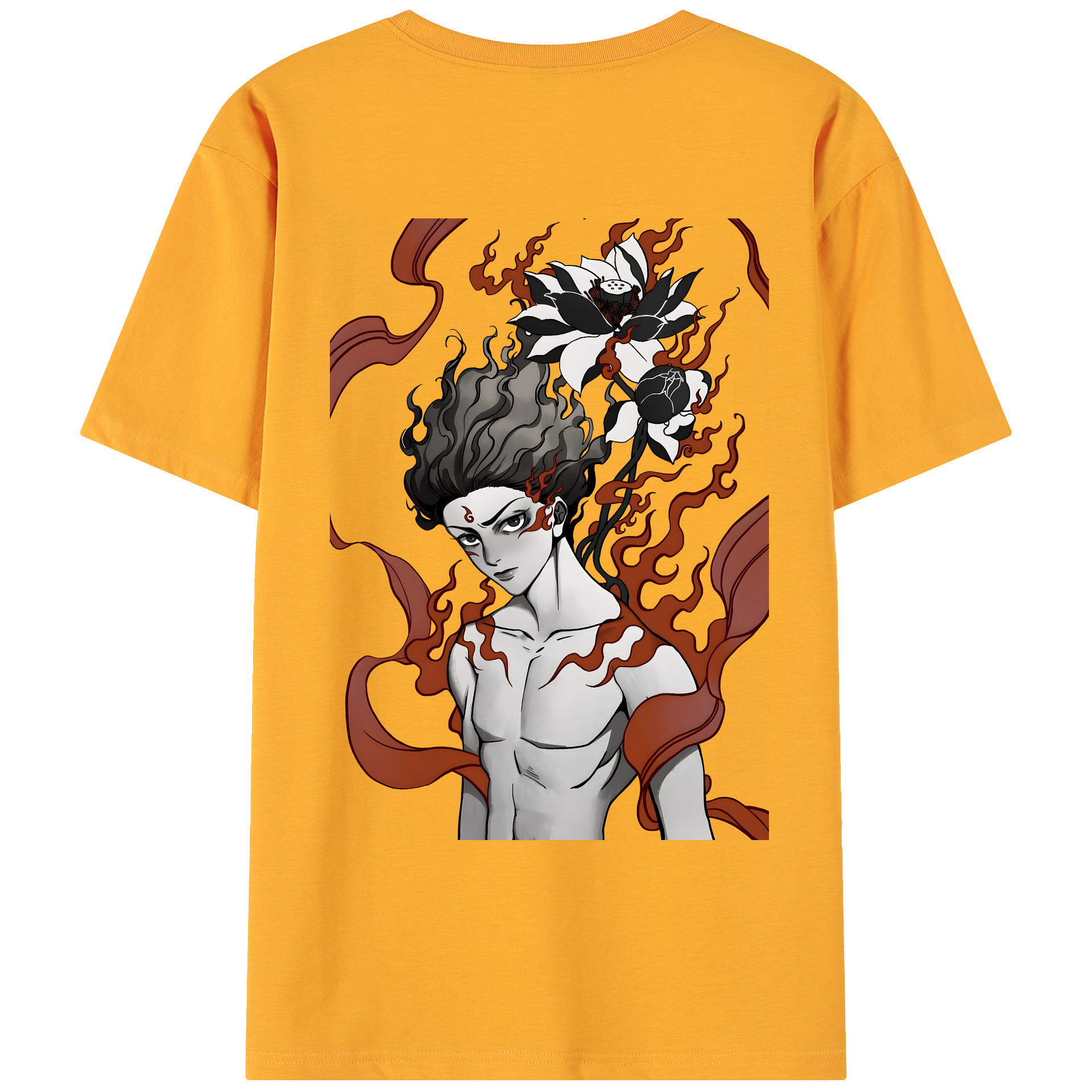 （画像用） Ne Zha 2 ナタ 魔童の大暴れ 綿100％ メンズ半袖Tシャツ（バックプリント） 通気性
