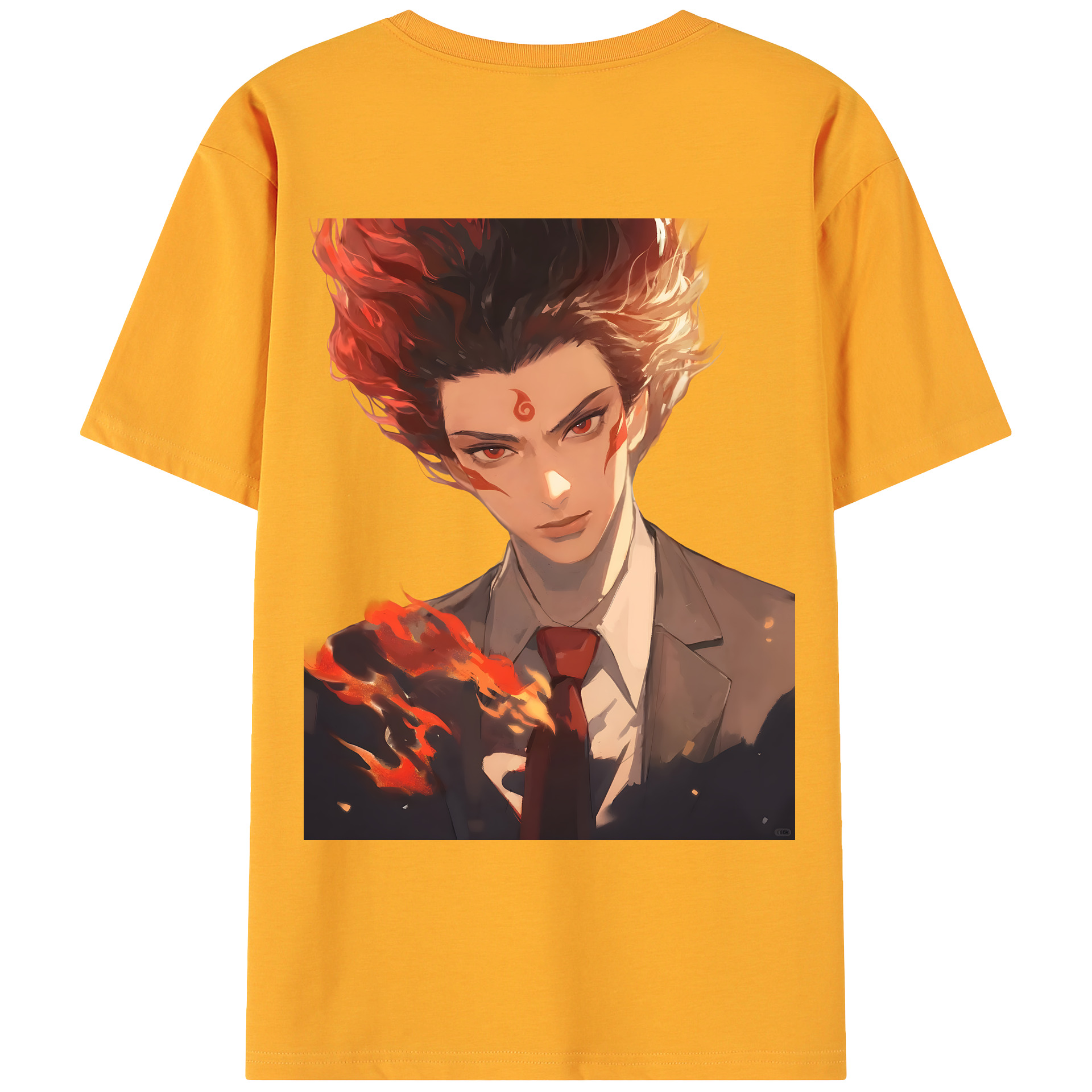 （画像用） Ne Zha 2 ナタ 魔童の大暴れ 綿100％ メンズ半袖Tシャツ（バックプリント） 通気性