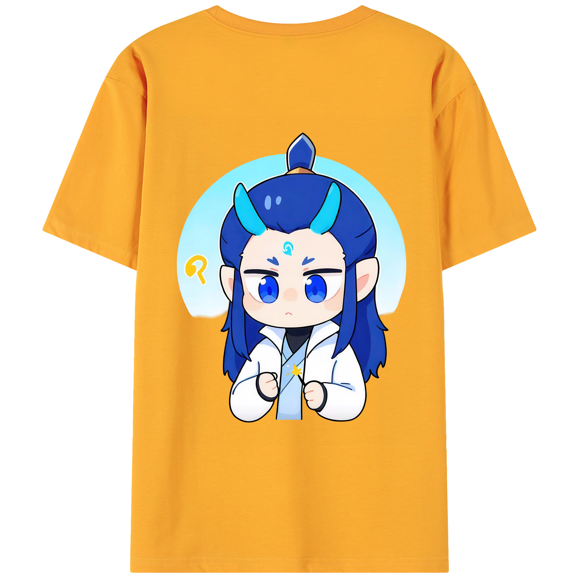 （画像用） Ne Zha 2 ナタ 魔童の大暴れ 綿100％ メンズ半袖Tシャツ（バックプリント） 通気性