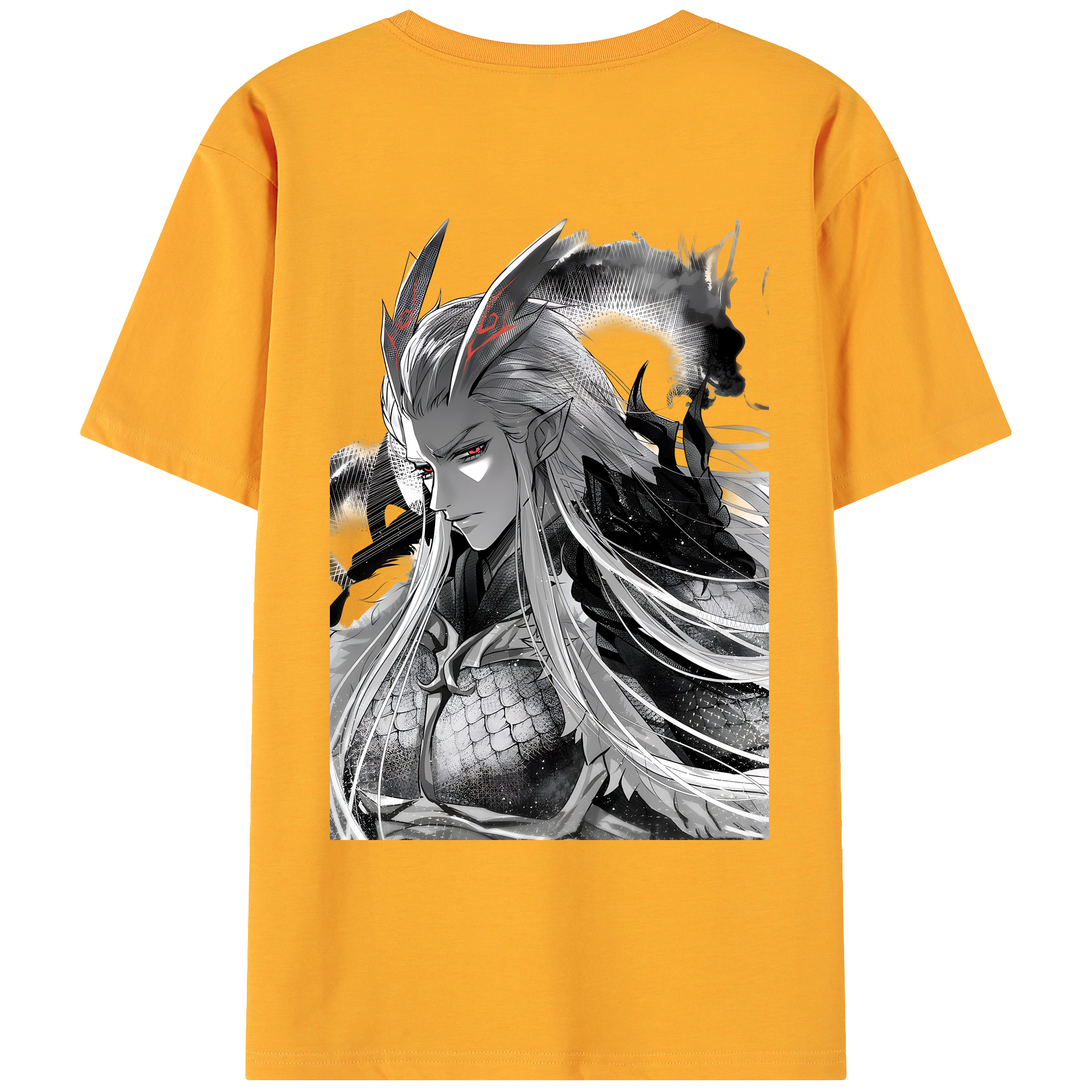 （画像用） Ne Zha 2 ナタ 魔童の大暴れ 綿100％ メンズ半袖Tシャツ（バックプリント） 通気性