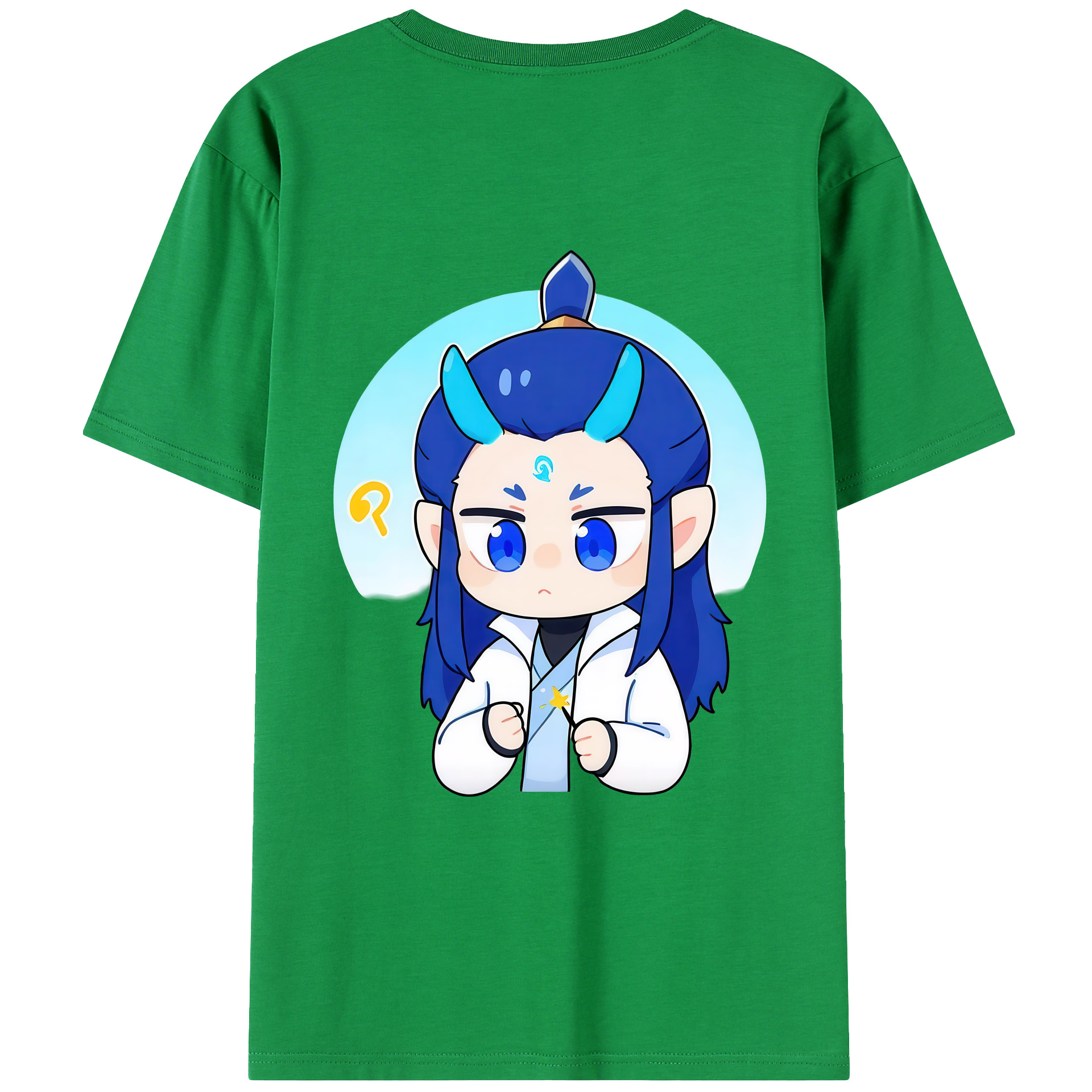 （画像用） Ne Zha 2 ナタ 魔童の大暴れ 綿100％ メンズ半袖Tシャツ（バックプリント） 通気性
