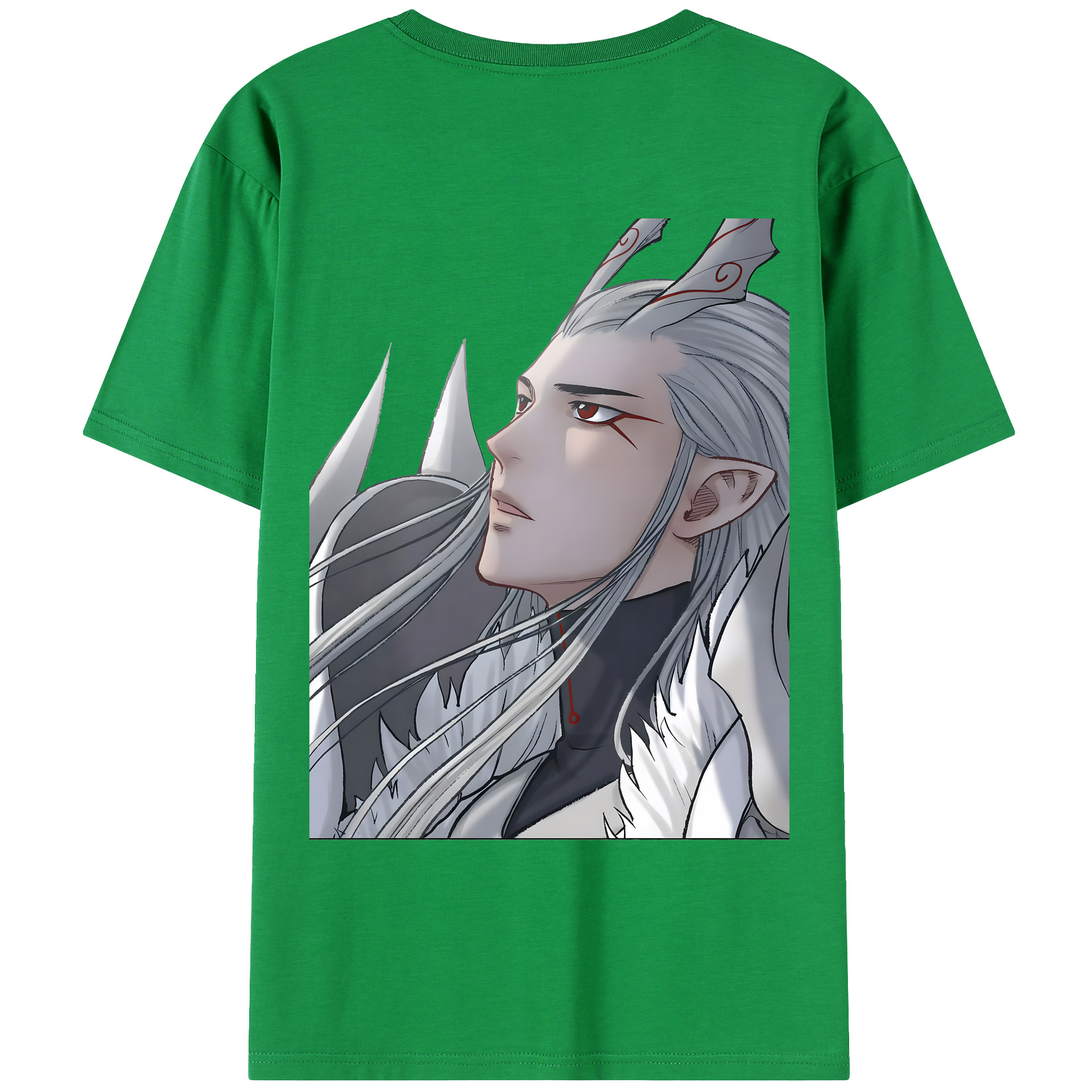 （画像用） Ne Zha 2 ナタ 魔童の大暴れ 綿100％ メンズ半袖Tシャツ（バックプリント） 通気性