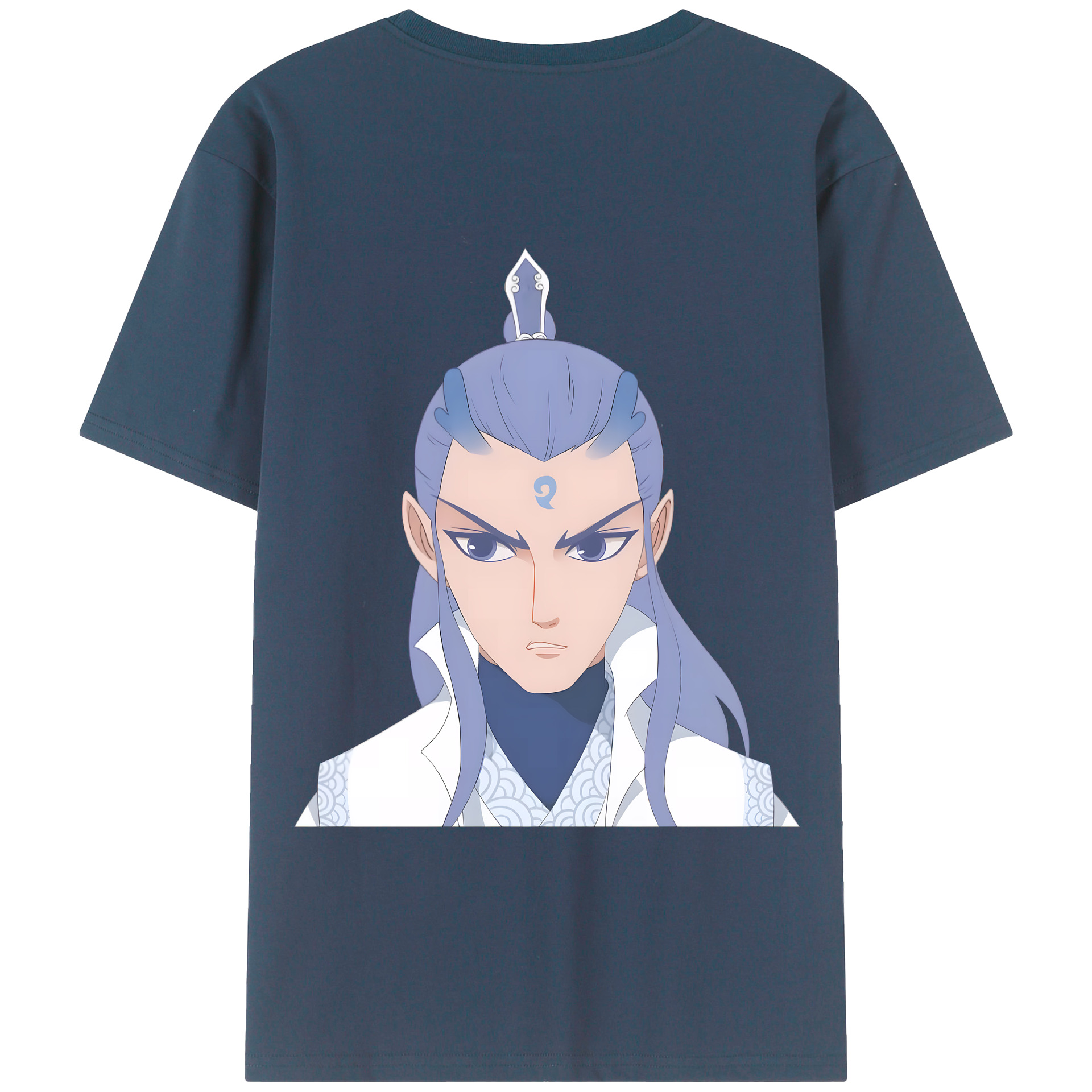 （画像用） Ne Zha 2 ナタ 魔童の大暴れ 綿100％ メンズ半袖Tシャツ（バックプリント） 通気性
