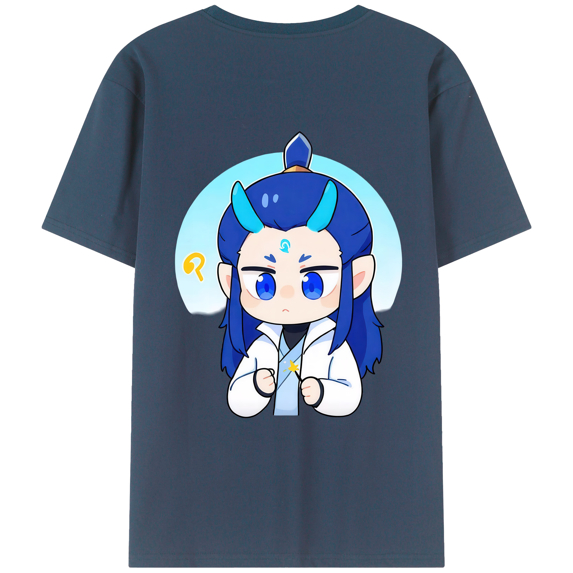 （画像用） Ne Zha 2 ナタ 魔童の大暴れ 綿100％ メンズ半袖Tシャツ（バックプリント） 通気性