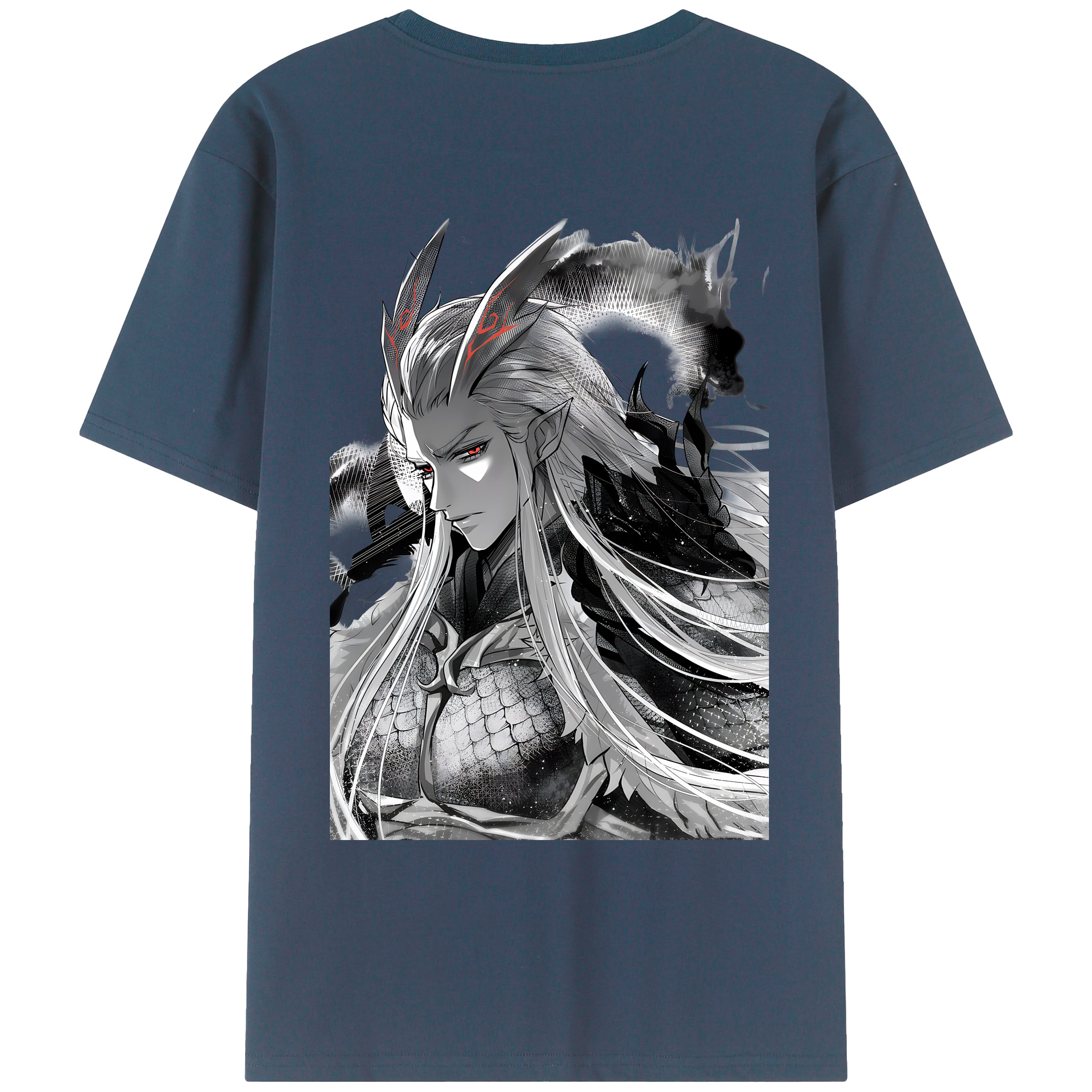 （画像用） Ne Zha 2 ナタ 魔童の大暴れ 綿100％ メンズ半袖Tシャツ（バックプリント） 通気性