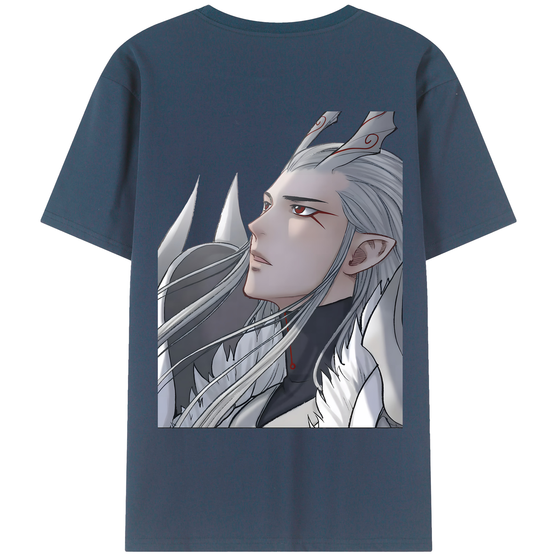 （画像用） Ne Zha 2 ナタ 魔童の大暴れ 綿100％ メンズ半袖Tシャツ（バックプリント） 通気性