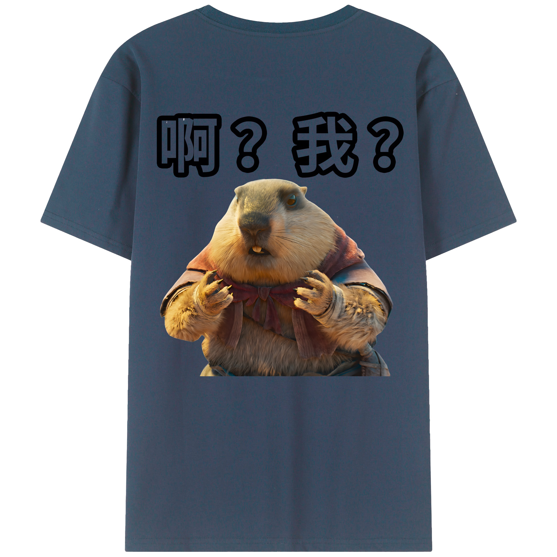 （画像用） Ne Zha 2 ナタ 魔童の大暴れ 綿100％ メンズ半袖Tシャツ（バックプリント） 通気性