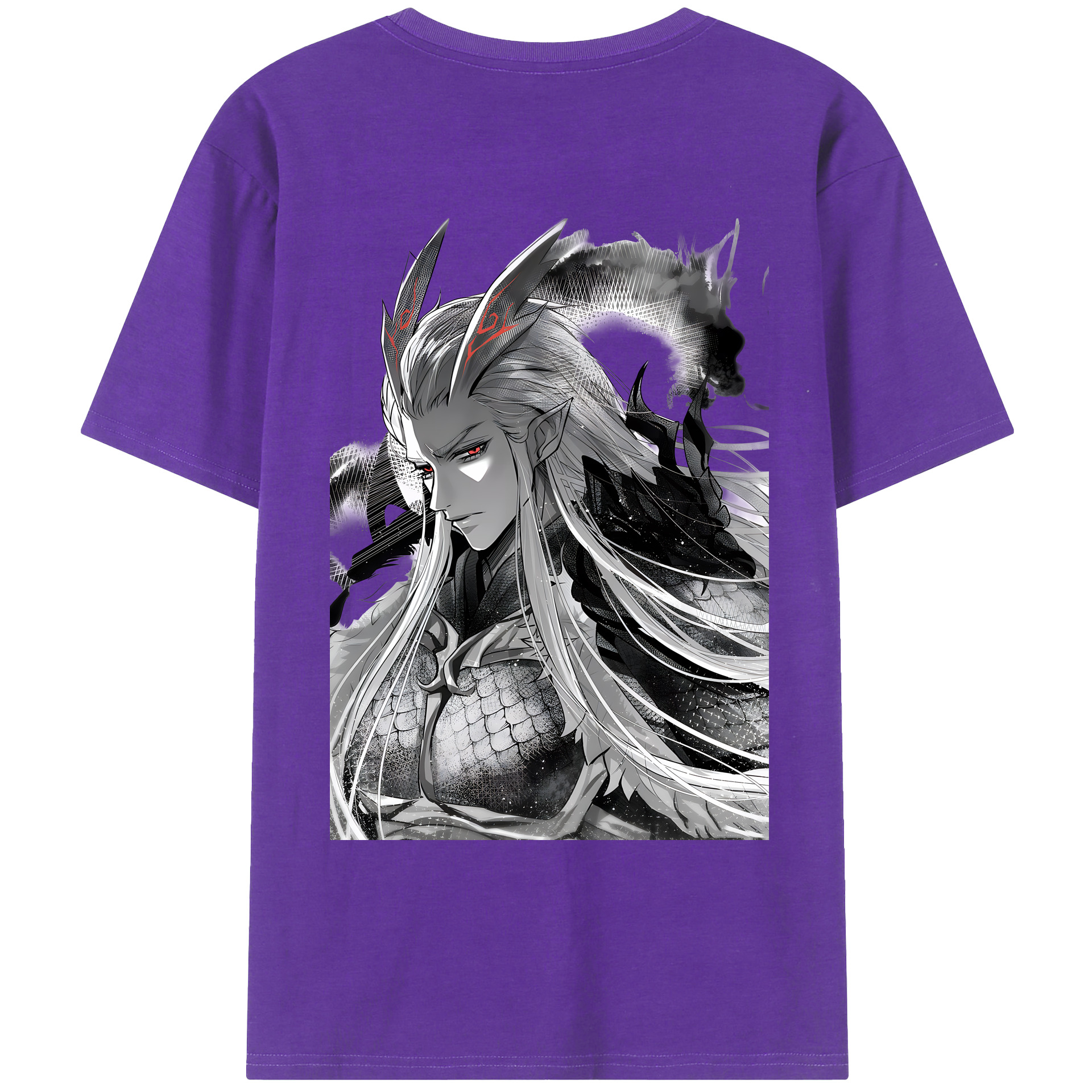 （画像用） Ne Zha 2 ナタ 魔童の大暴れ 綿100％ メンズ半袖Tシャツ（バックプリント） 通気性