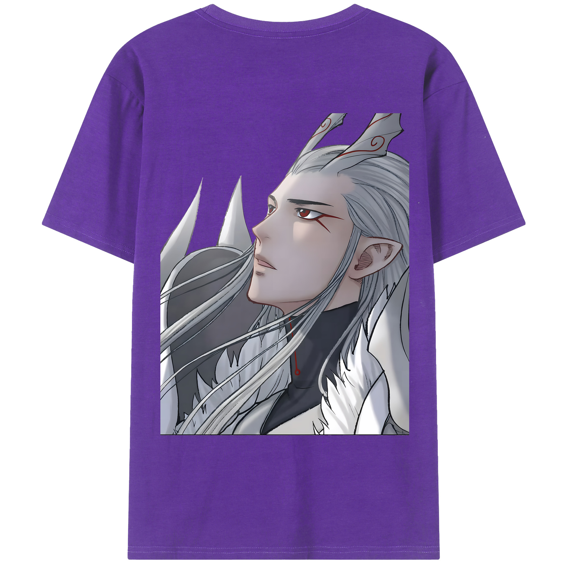 （画像用） Ne Zha 2 ナタ 魔童の大暴れ 綿100％ メンズ半袖Tシャツ（バックプリント） 通気性