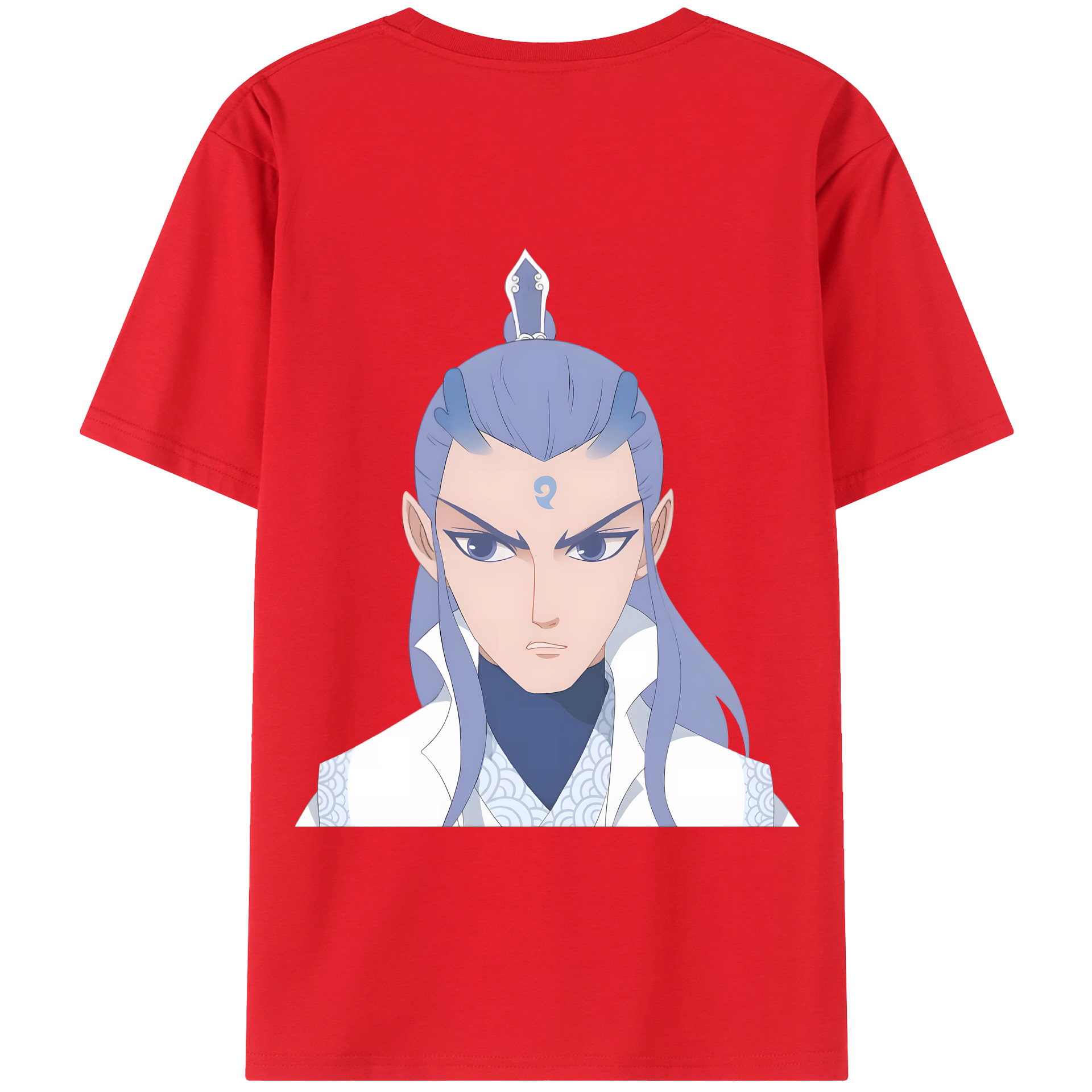 （画像用） Ne Zha 2 ナタ 魔童の大暴れ 綿100％ メンズ半袖Tシャツ（バックプリント） 通気性