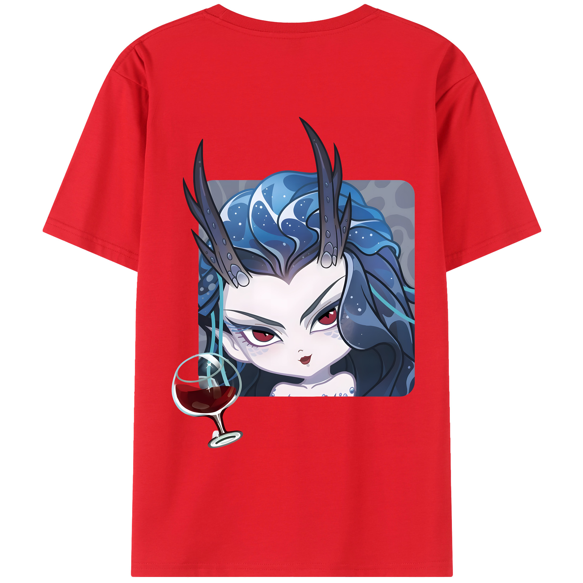 （画像用） Ne Zha 2 ナタ 魔童の大暴れ 綿100％ メンズ半袖Tシャツ（バックプリント） 通気性