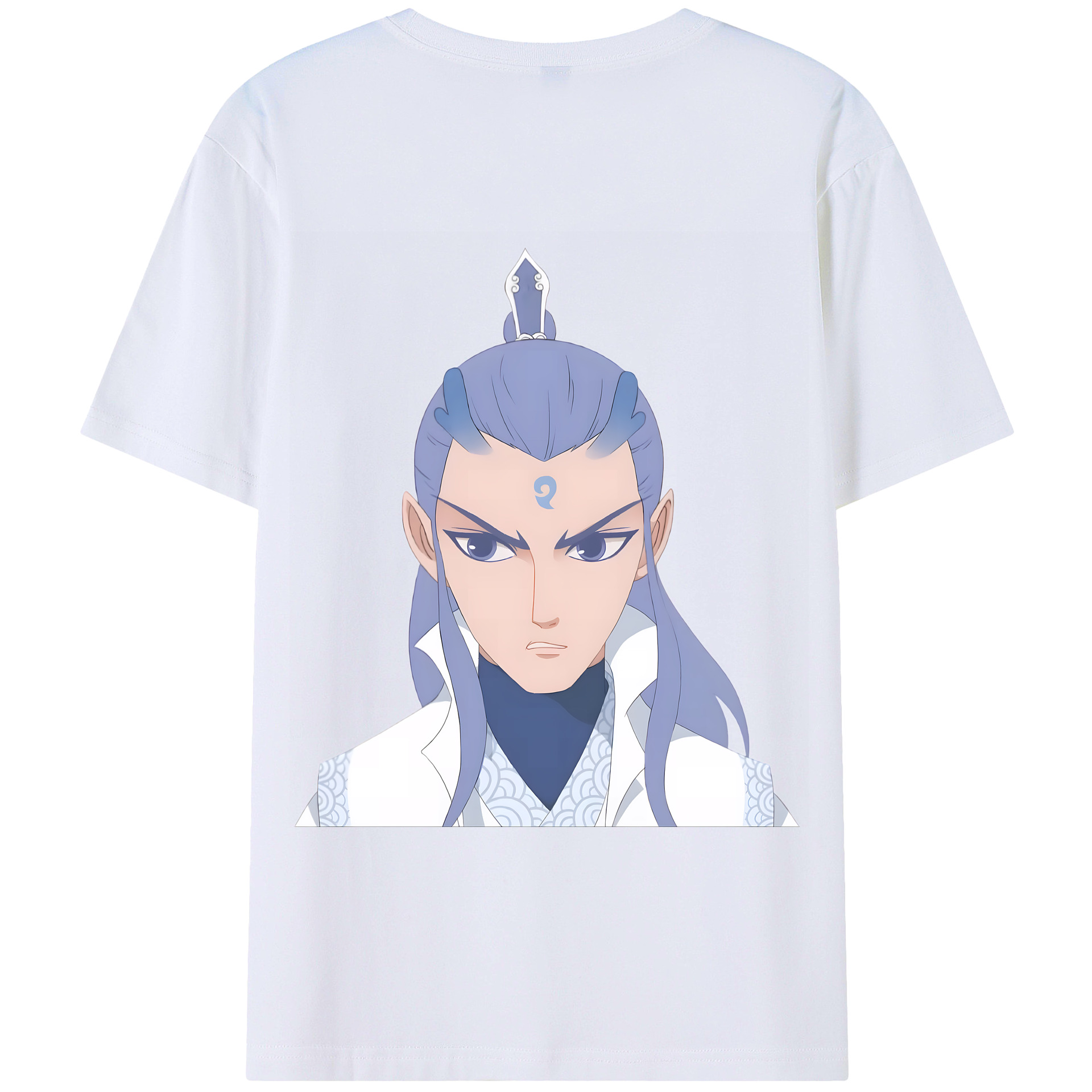 （画像用） Ne Zha 2 ナタ 魔童の大暴れ 綿100％ メンズ半袖Tシャツ（バックプリント） 通気性