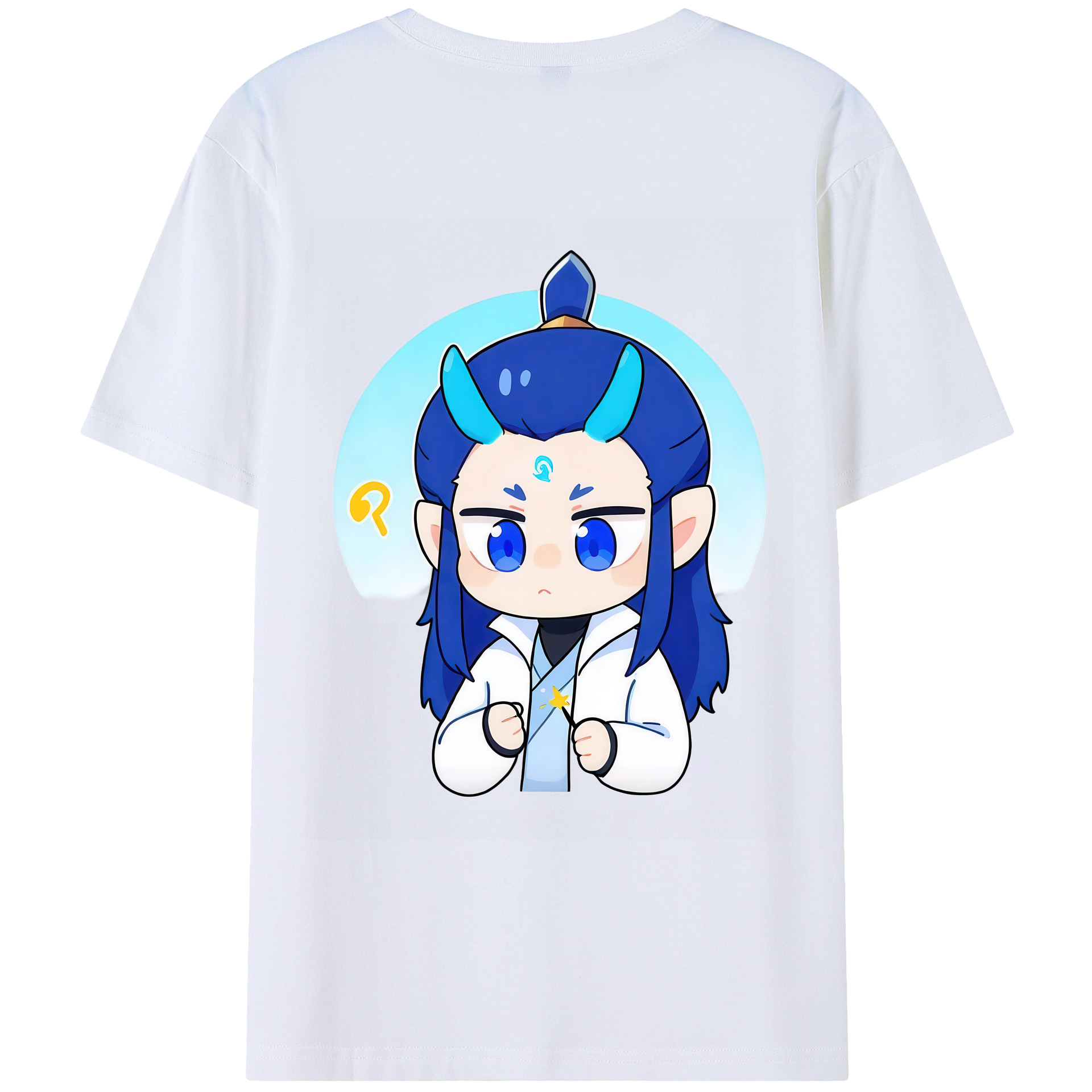（画像用） Ne Zha 2 ナタ 魔童の大暴れ 綿100％ メンズ半袖Tシャツ（バックプリント） 通気性