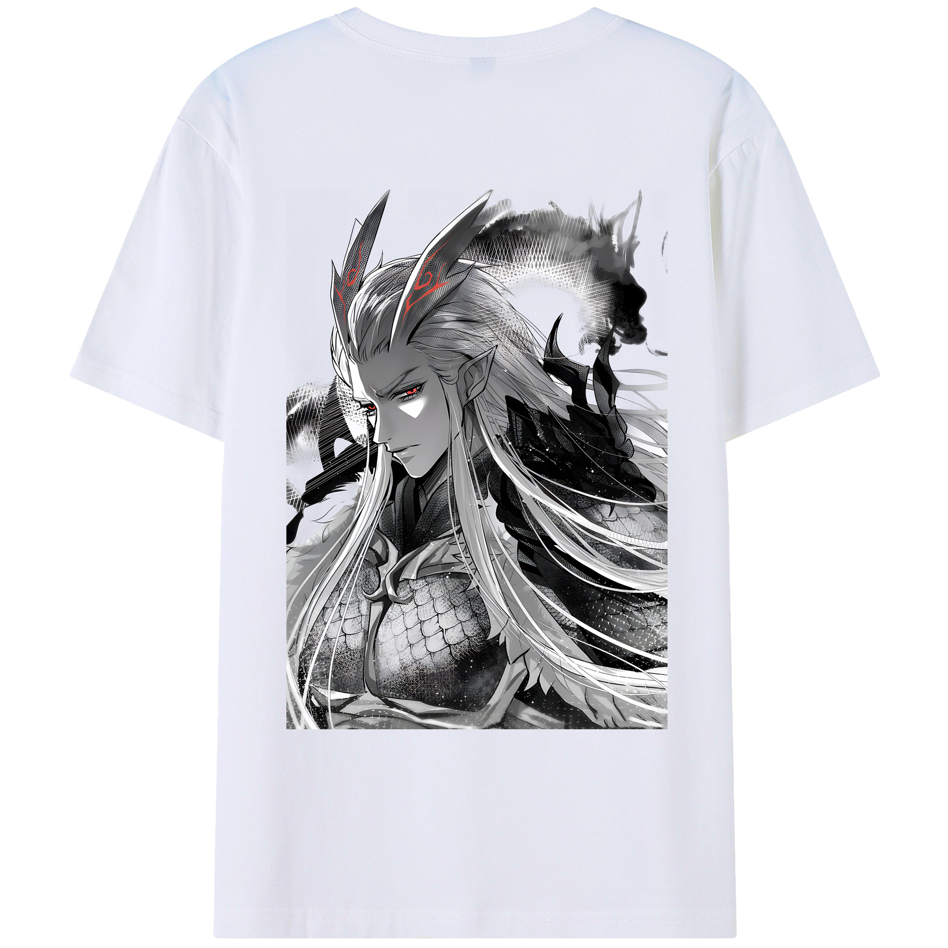 （画像用） Ne Zha 2 ナタ 魔童の大暴れ 綿100％ メンズ半袖Tシャツ（バックプリント） 通気性