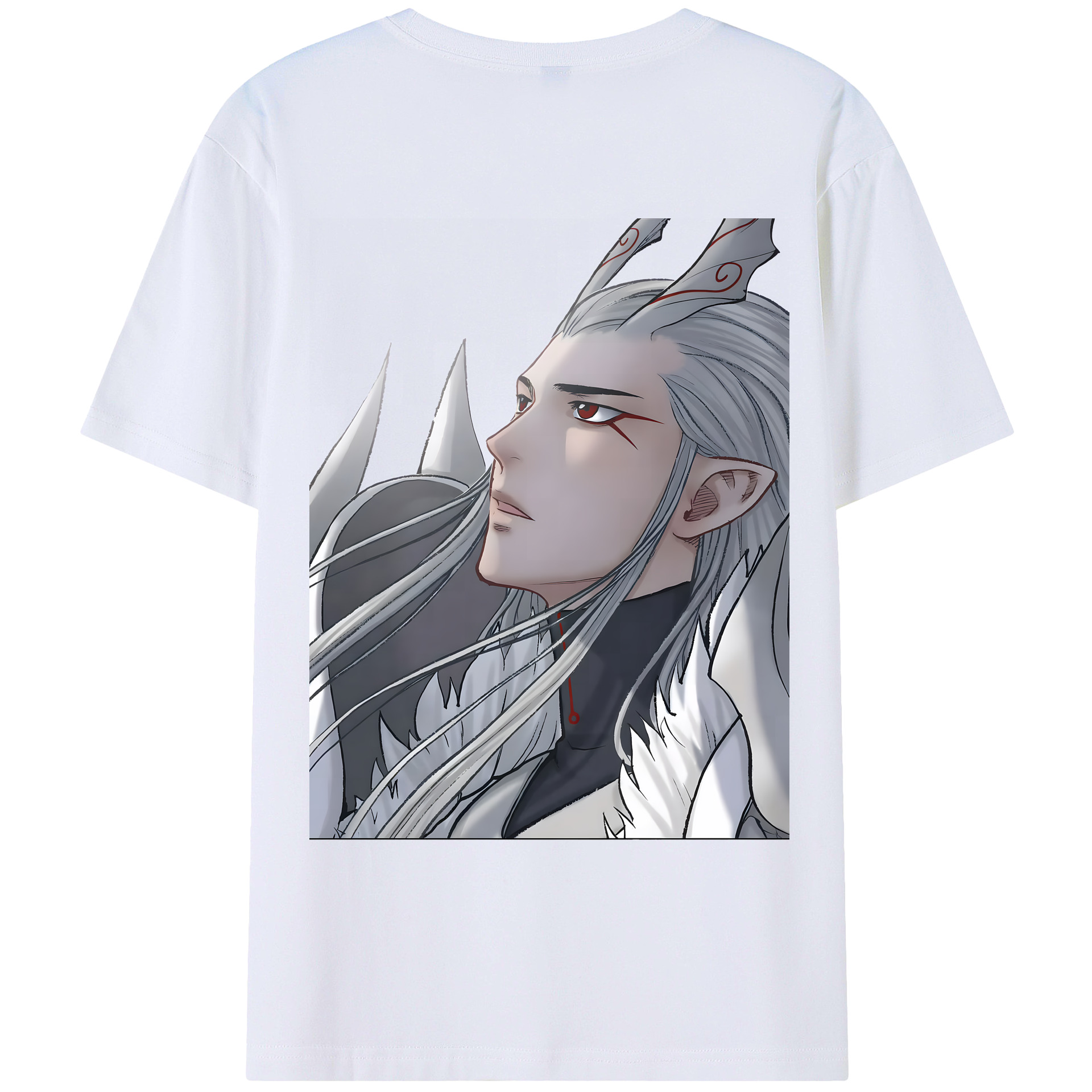 （画像用） Ne Zha 2 ナタ 魔童の大暴れ 綿100％ メンズ半袖Tシャツ（バックプリント） 通気性