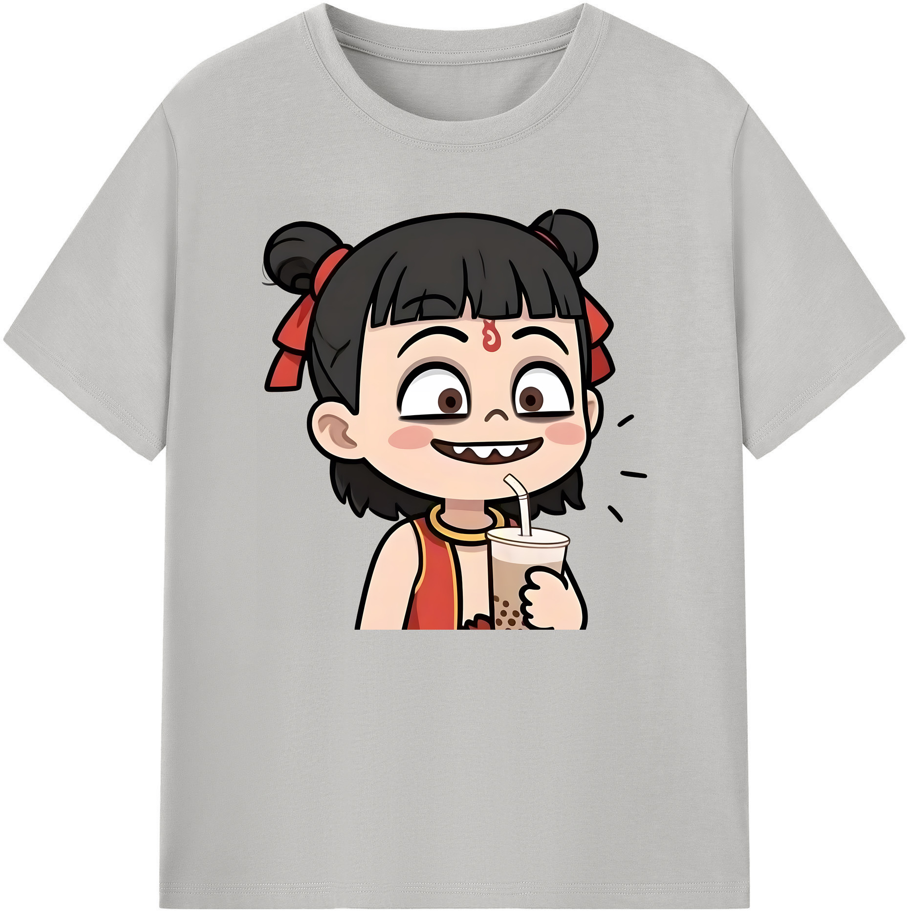 （画像用） Ne Zha 2 ナタ 魔童の大暴れ 綿100％ メンズ半袖Tシャツ｜肌触りやわらか＆通気性