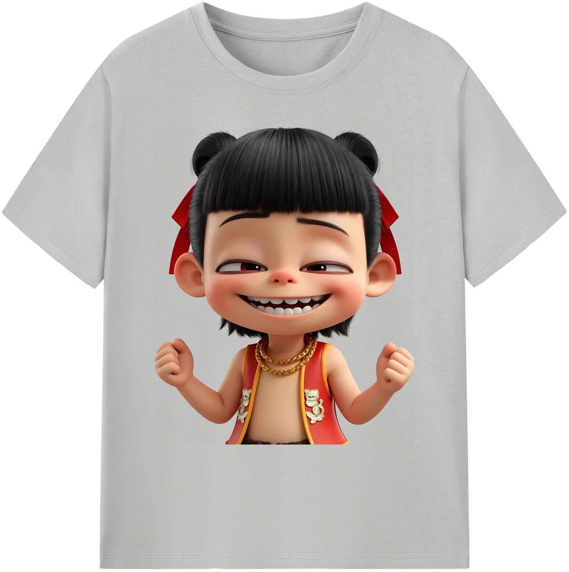 （画像用） Ne Zha 2 ナタ 魔童の大暴れ 綿100％ メンズ半袖Tシャツ｜肌触りやわらか＆通気性