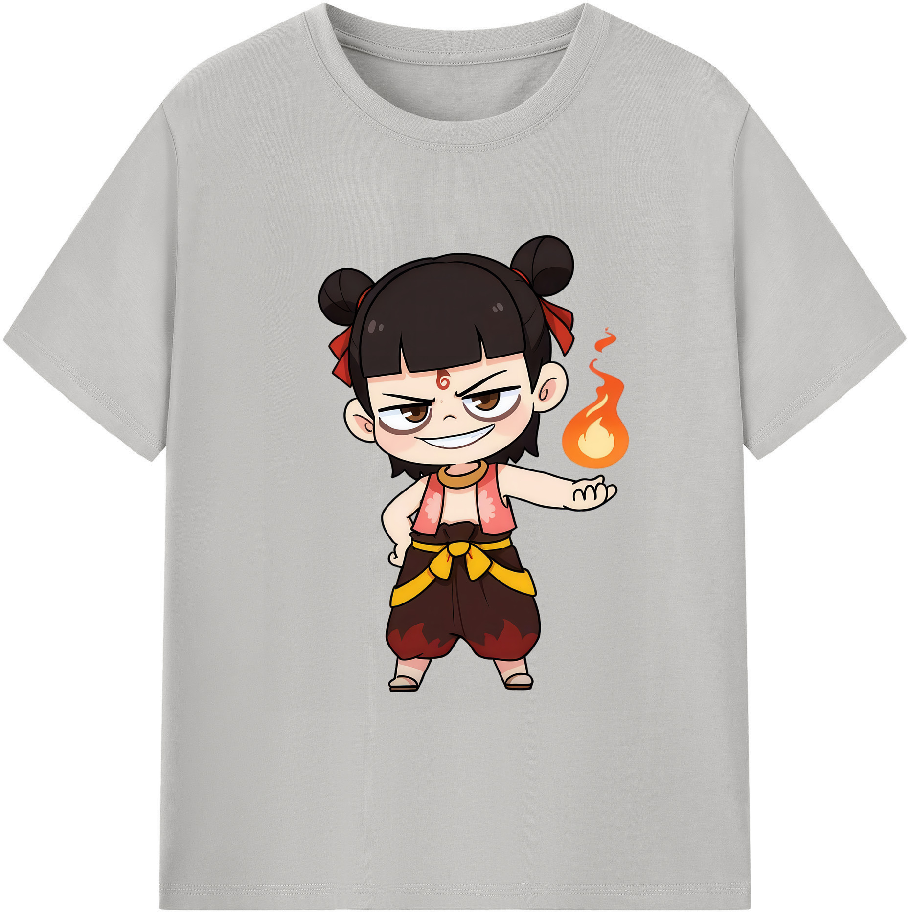 （画像用） Ne Zha 2 ナタ 魔童の大暴れ 綿100％ メンズ半袖Tシャツ｜肌触りやわらか＆通気性