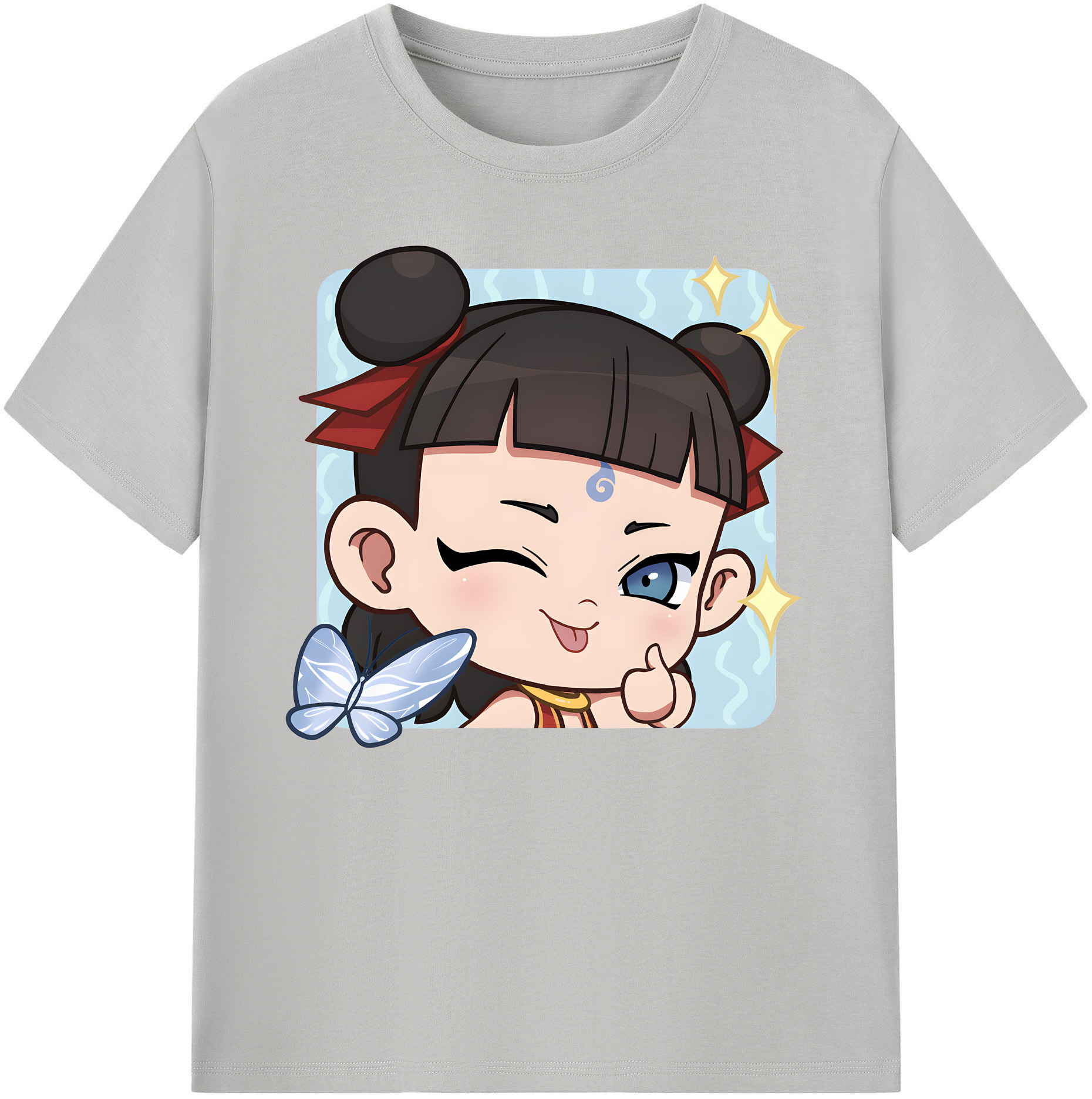 （画像用） Ne Zha 2 ナタ 魔童の大暴れ 綿100％ メンズ半袖Tシャツ｜肌触りやわらか＆通気性