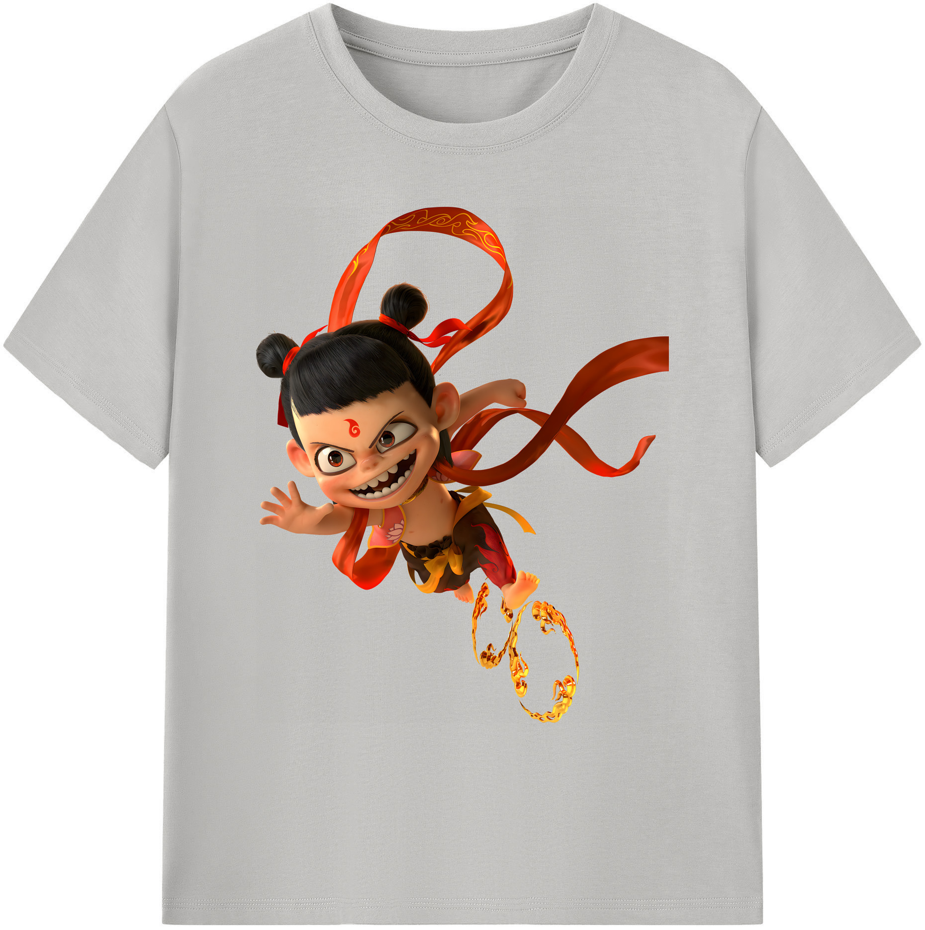 （画像用） Ne Zha 2 ナタ 魔童の大暴れ 綿100％ メンズ半袖Tシャツ｜肌触りやわらか＆通気性