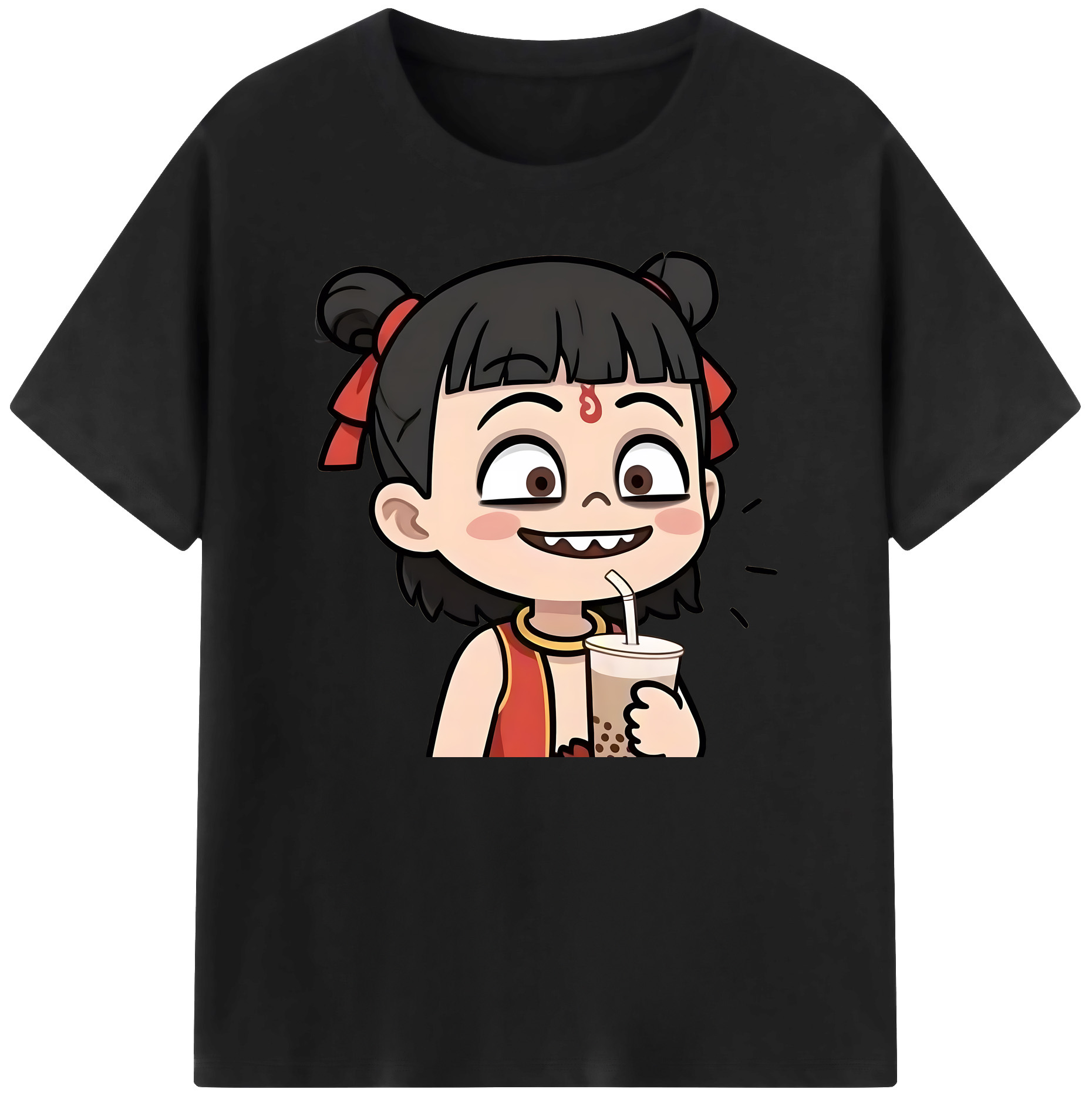（画像用） Ne Zha 2 ナタ 魔童の大暴れ 綿100％ メンズ半袖Tシャツ｜肌触りやわらか＆通気性