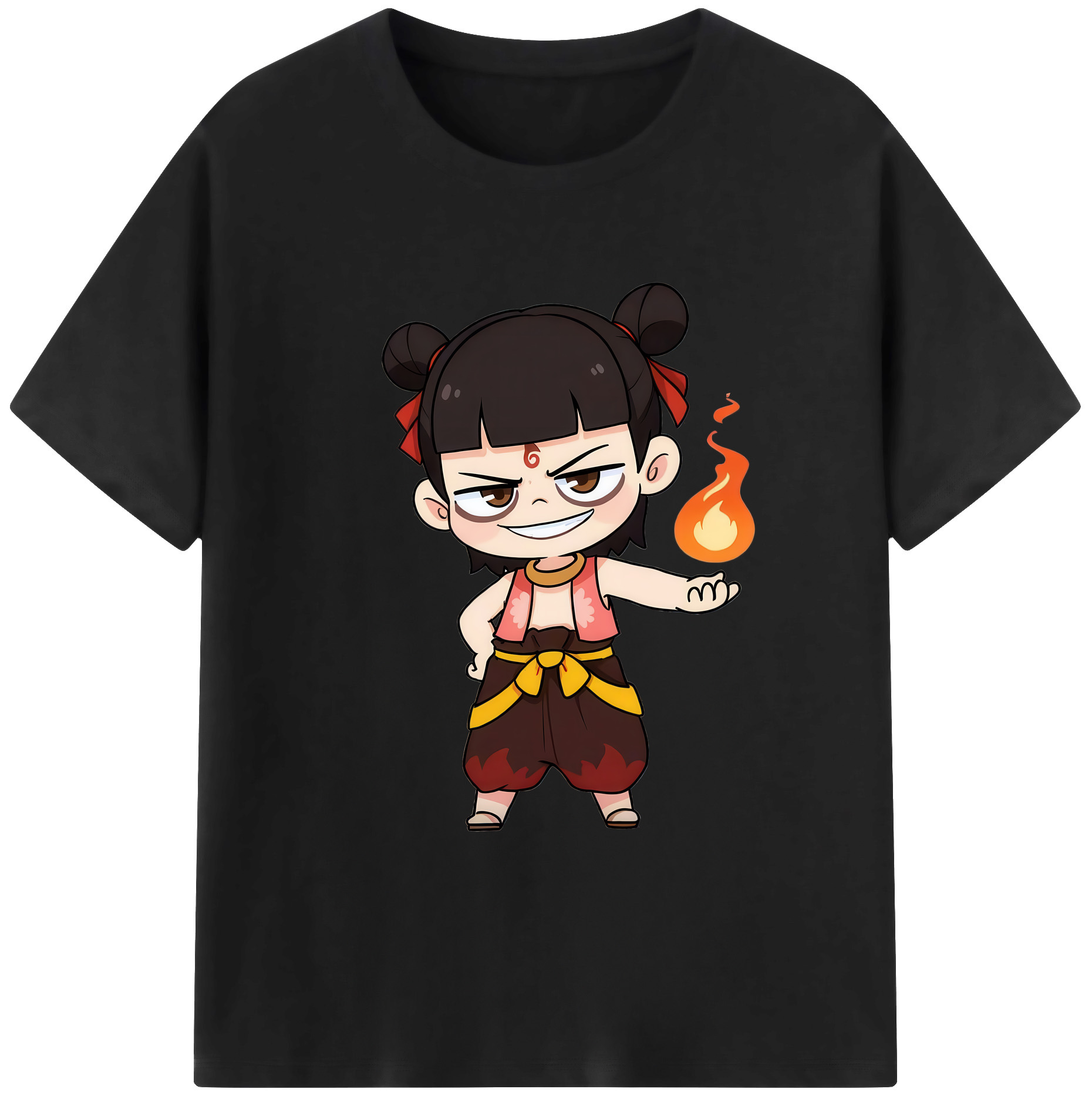 （画像用） Ne Zha 2 ナタ 魔童の大暴れ 綿100％ メンズ半袖Tシャツ｜肌触りやわらか＆通気性