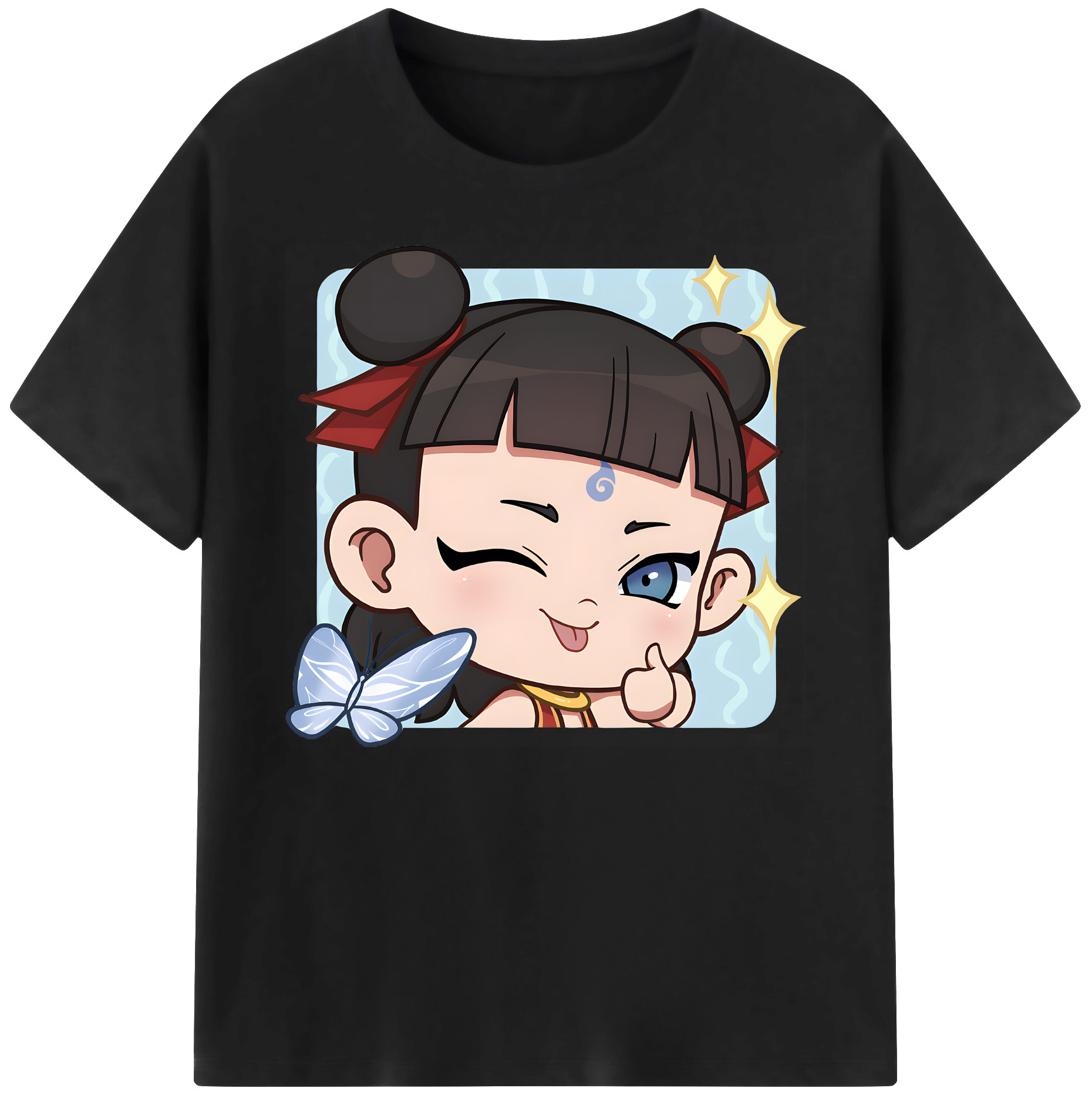 （画像用） Ne Zha 2 ナタ 魔童の大暴れ 綿100％ メンズ半袖Tシャツ｜肌触りやわらか＆通気性