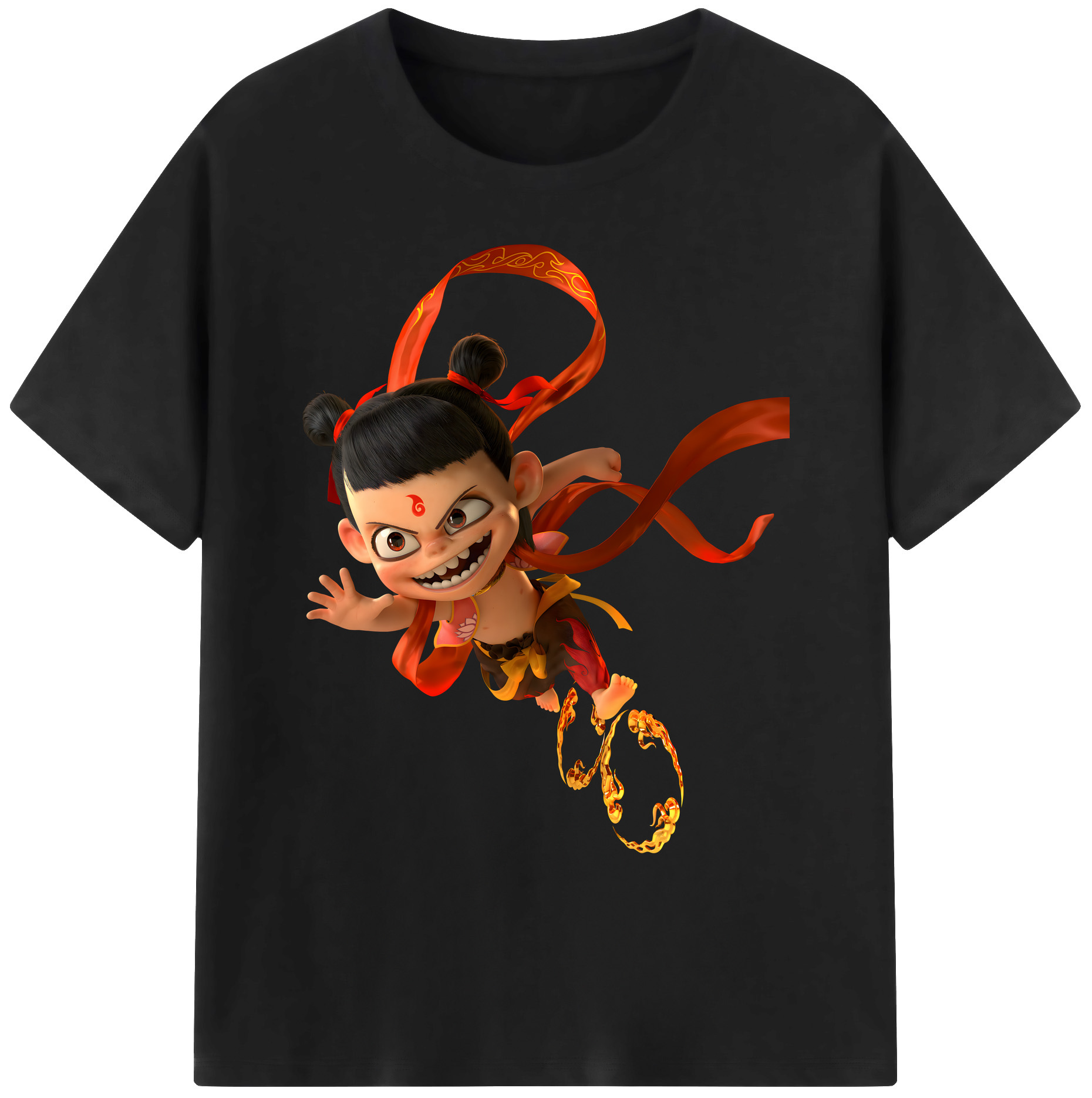 （画像用） Ne Zha 2 ナタ 魔童の大暴れ 綿100％ メンズ半袖Tシャツ｜肌触りやわらか＆通気性