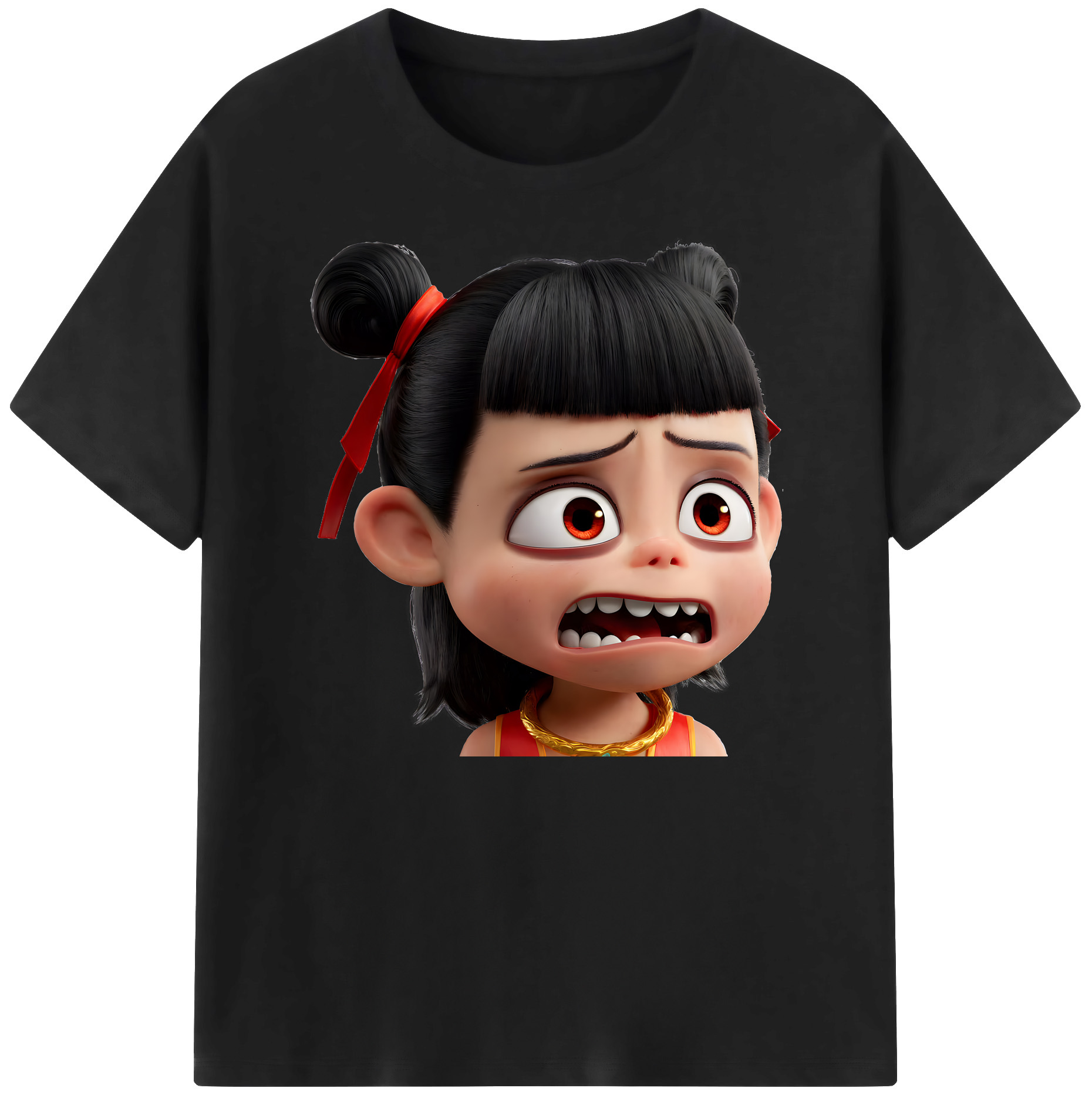 （画像用） Ne Zha 2 ナタ 魔童の大暴れ 綿100％ メンズ半袖Tシャツ｜肌触りやわらか＆通気性