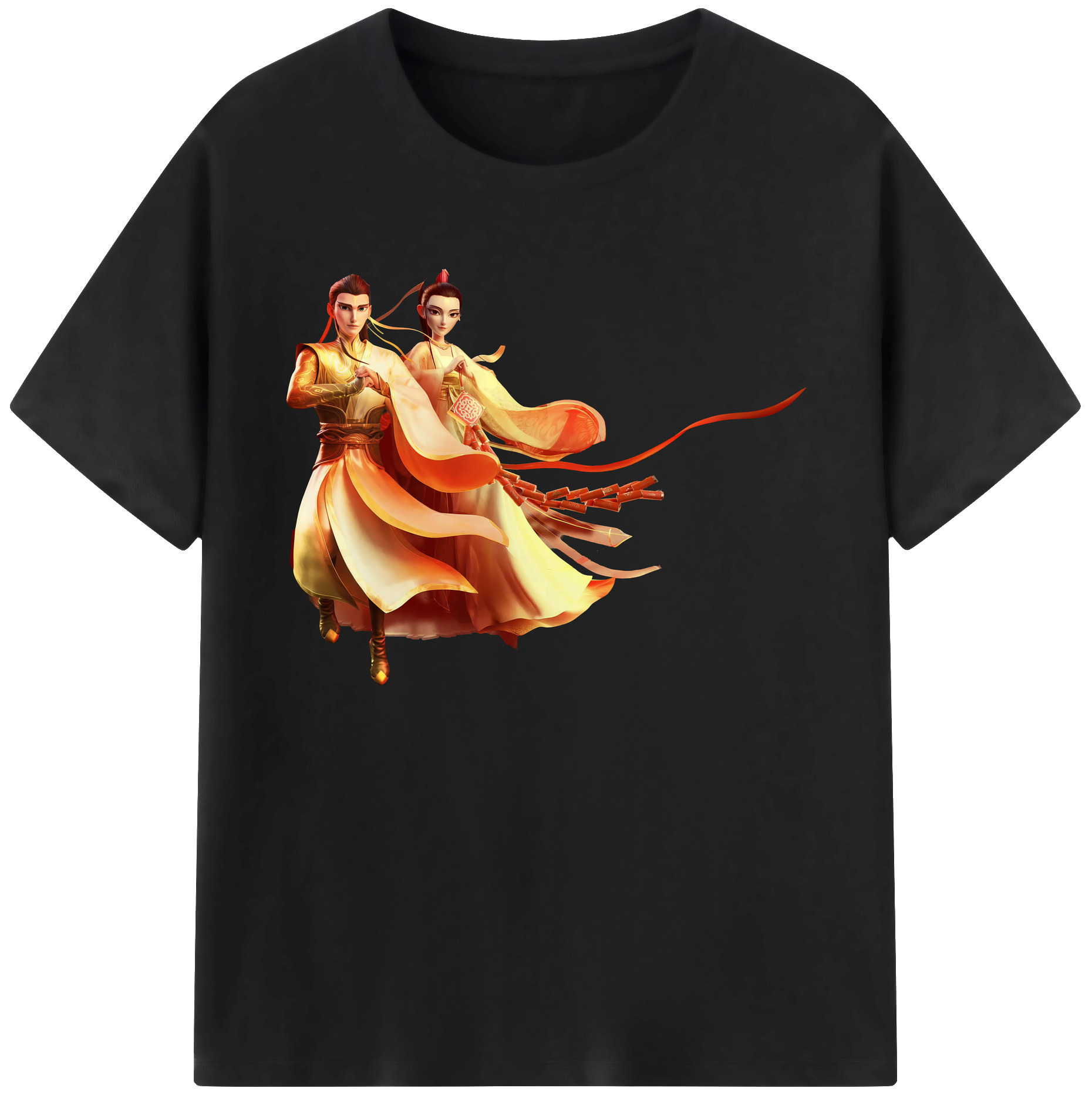 （画像用） Ne Zha 2 ナタ 魔童の大暴れ 綿100％ メンズ半袖Tシャツ｜肌触りやわらか＆通気性