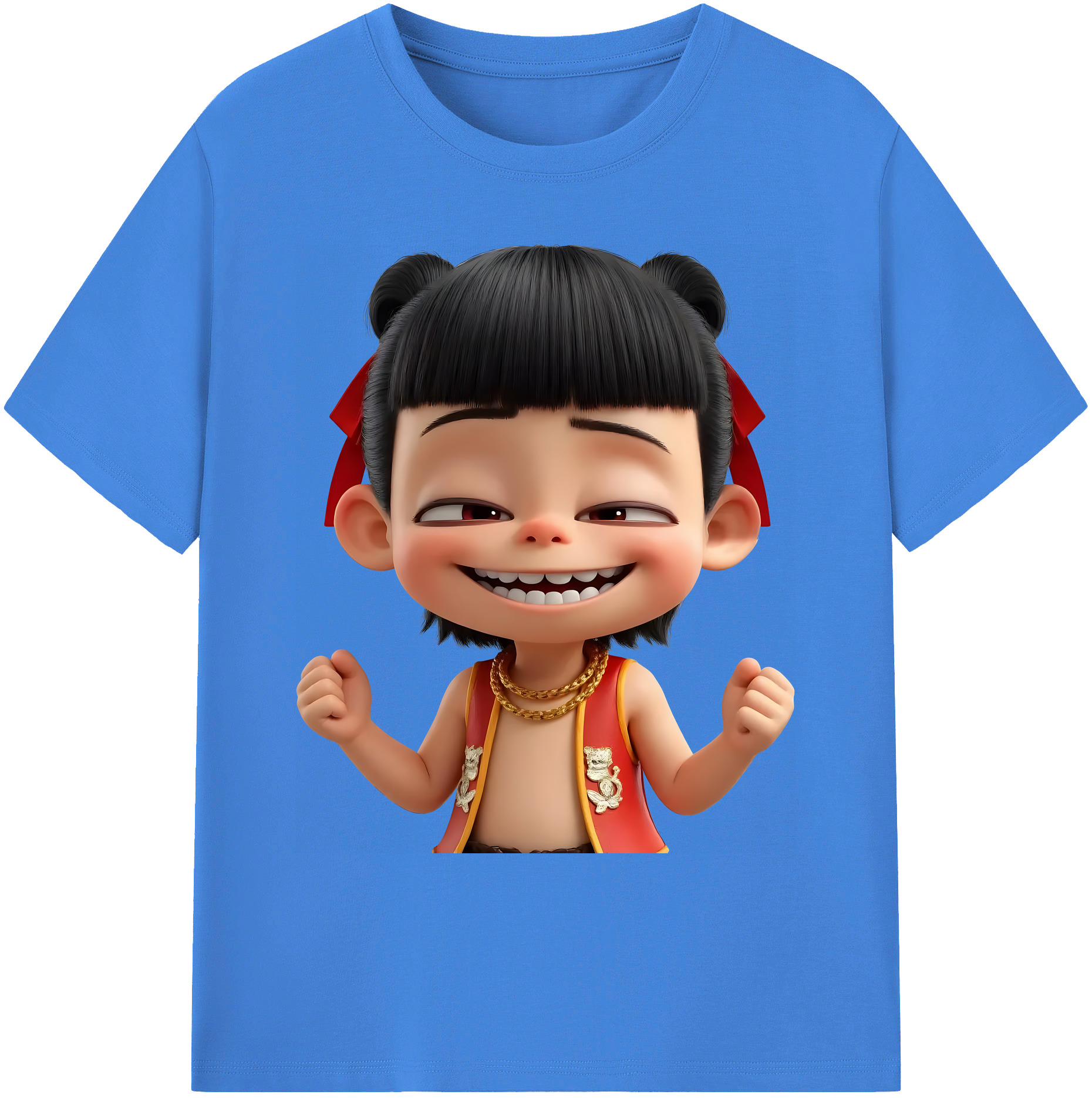 （画像用） Ne Zha 2 ナタ 魔童の大暴れ 綿100％ メンズ半袖Tシャツ｜肌触りやわらか＆通気性