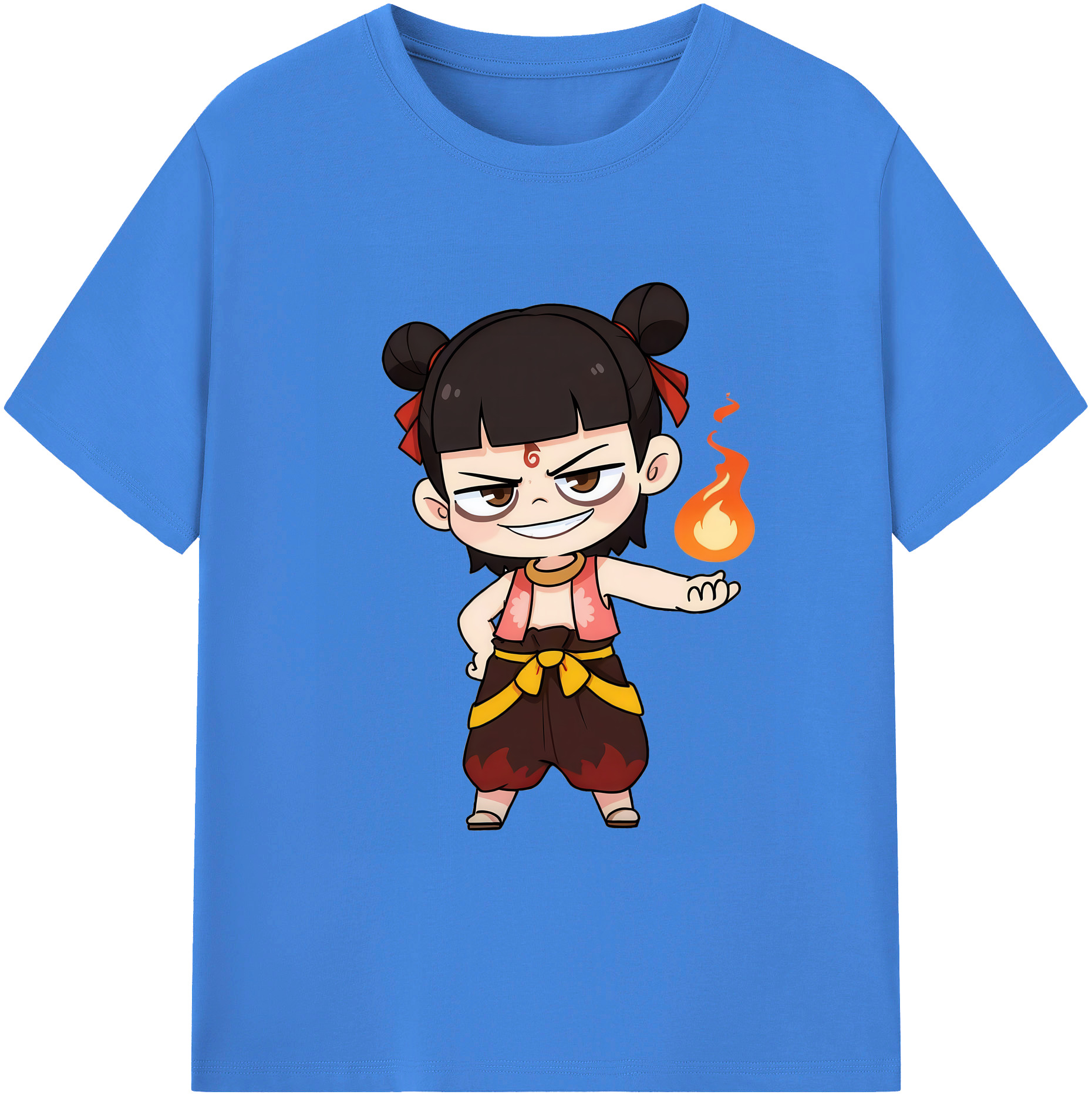 （画像用） Ne Zha 2 ナタ 魔童の大暴れ 綿100％ メンズ半袖Tシャツ｜肌触りやわらか＆通気性