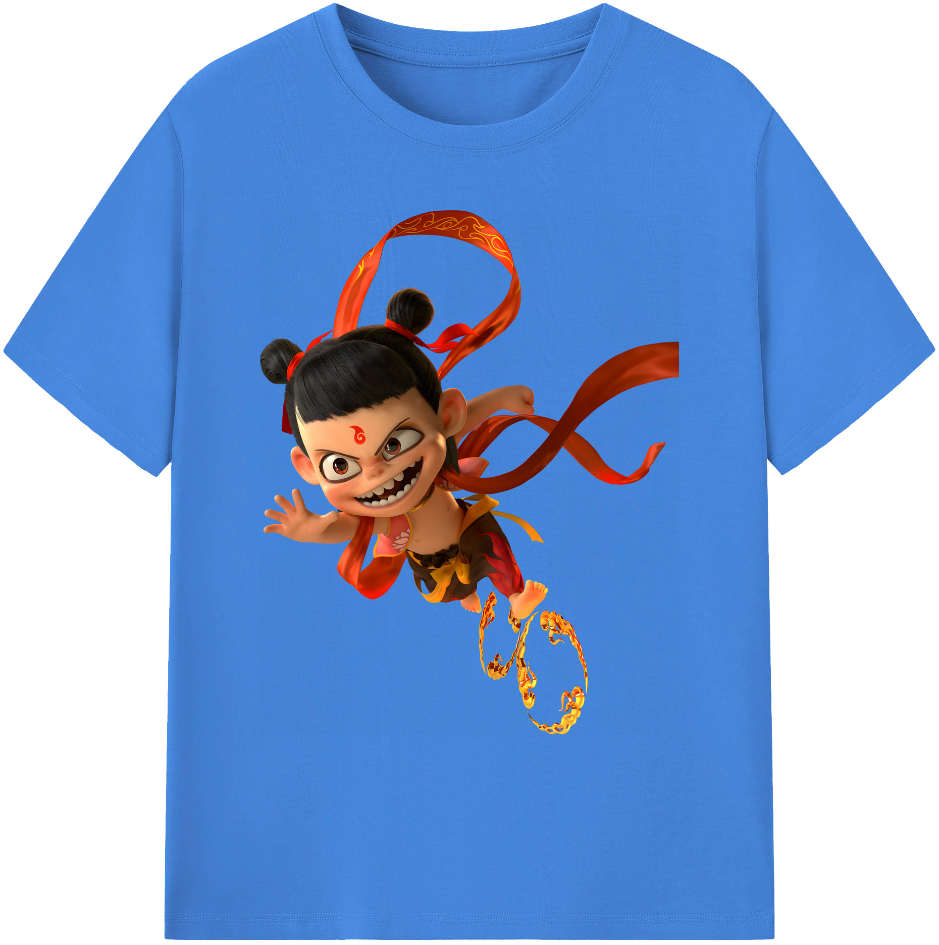 （画像用） Ne Zha 2 ナタ 魔童の大暴れ 綿100％ メンズ半袖Tシャツ｜肌触りやわらか＆通気性